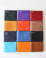 Slim leather wallets in all colors