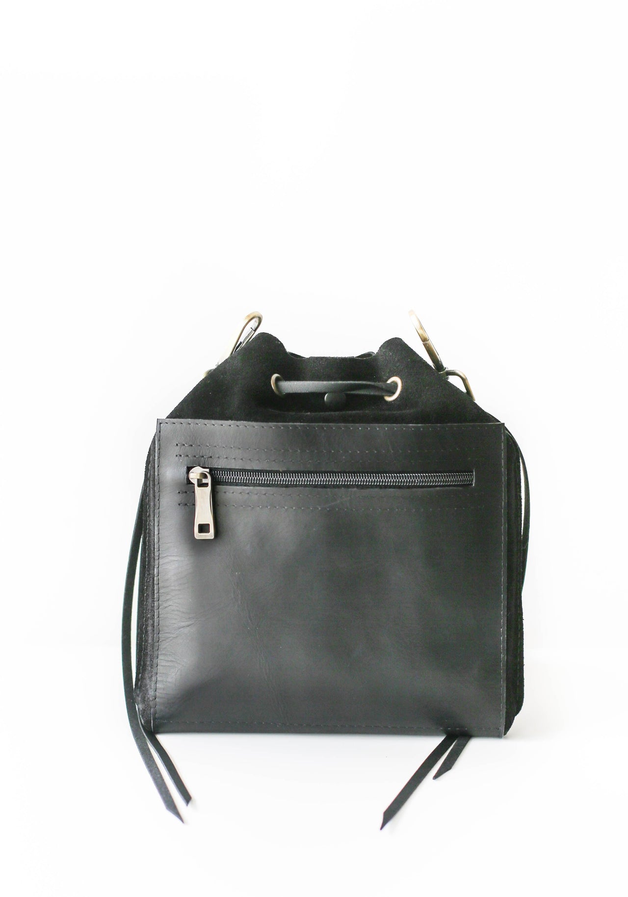 small black leather bag
