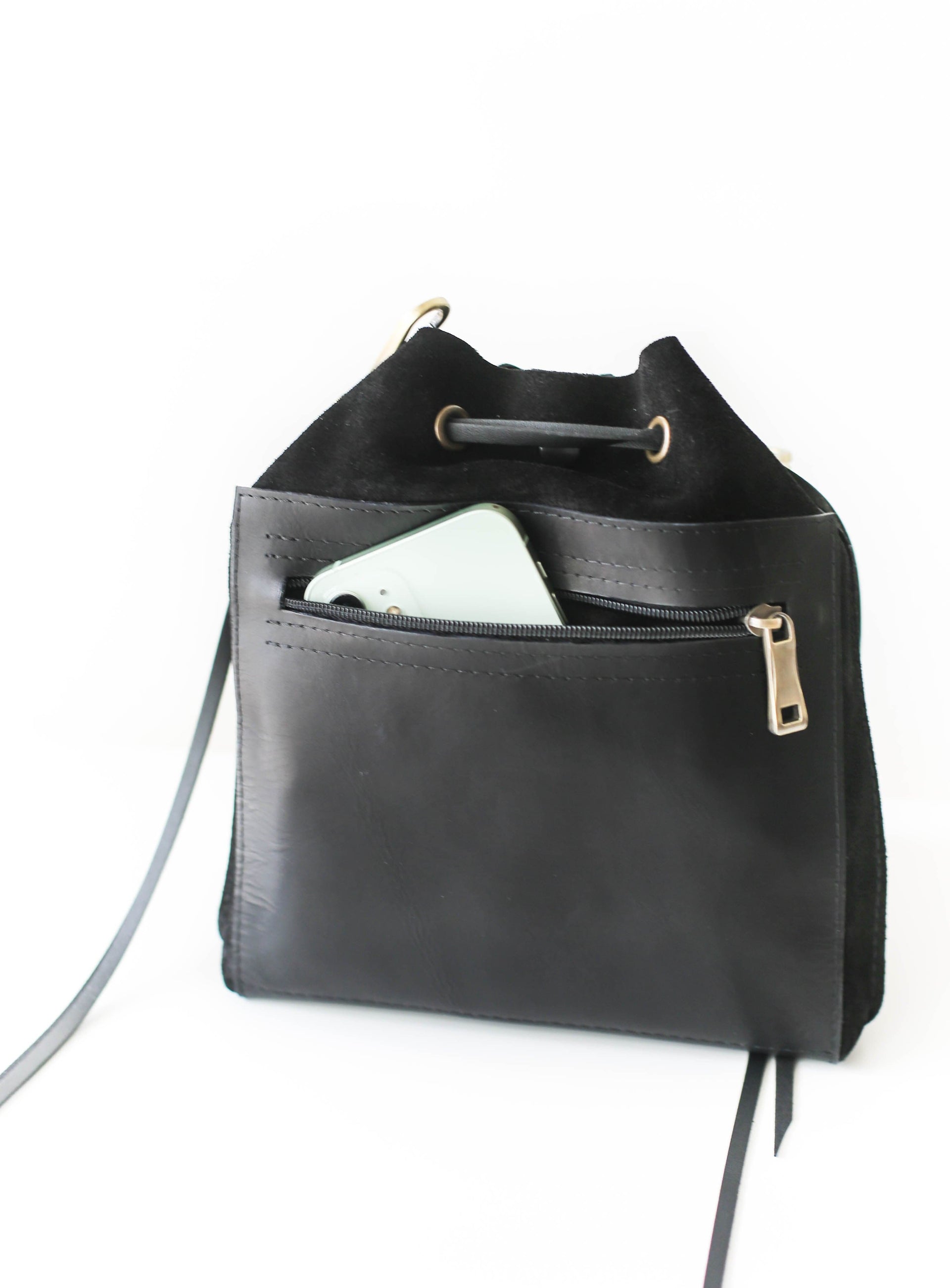 black leather pouch