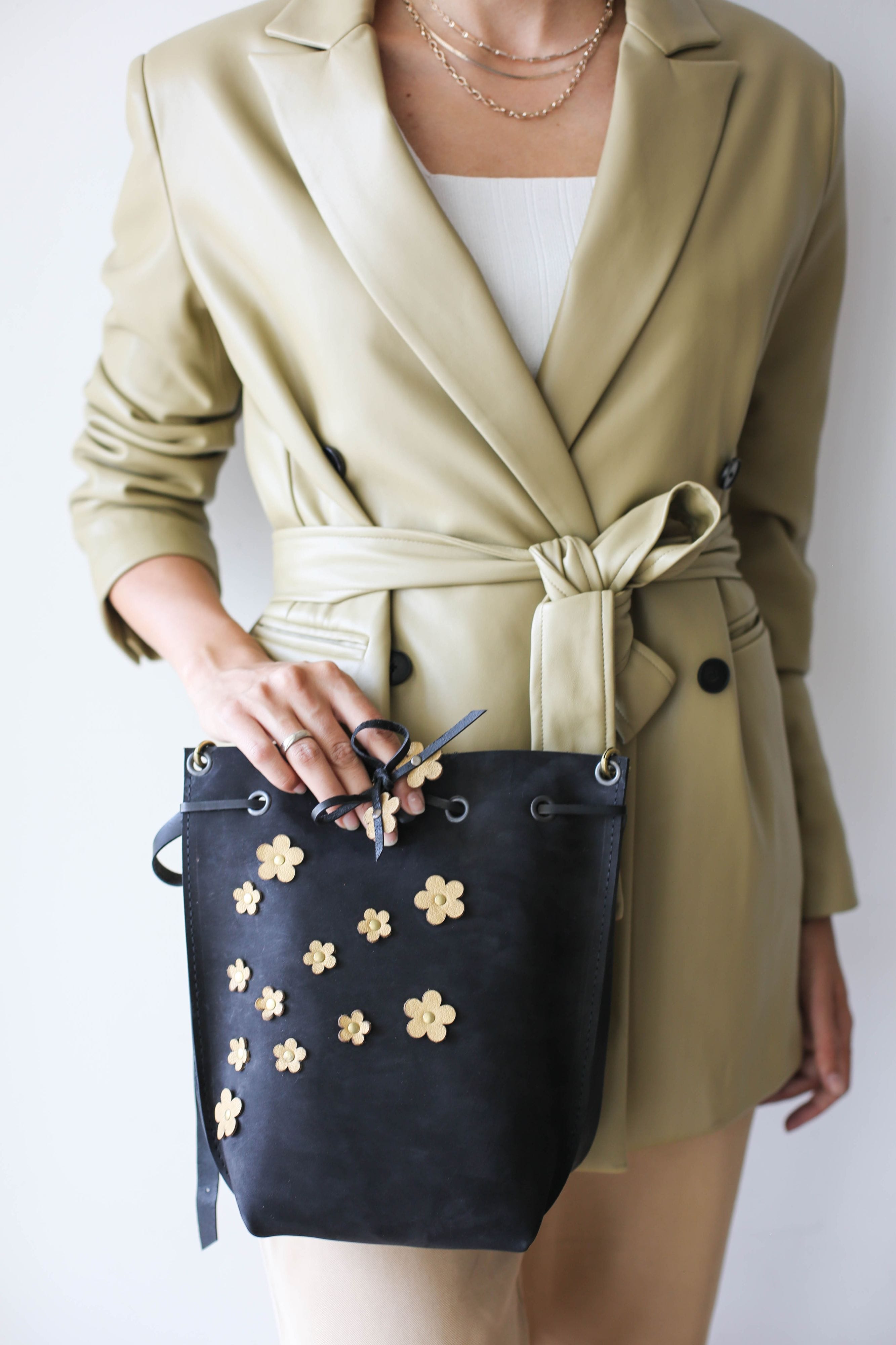 floral leather purse