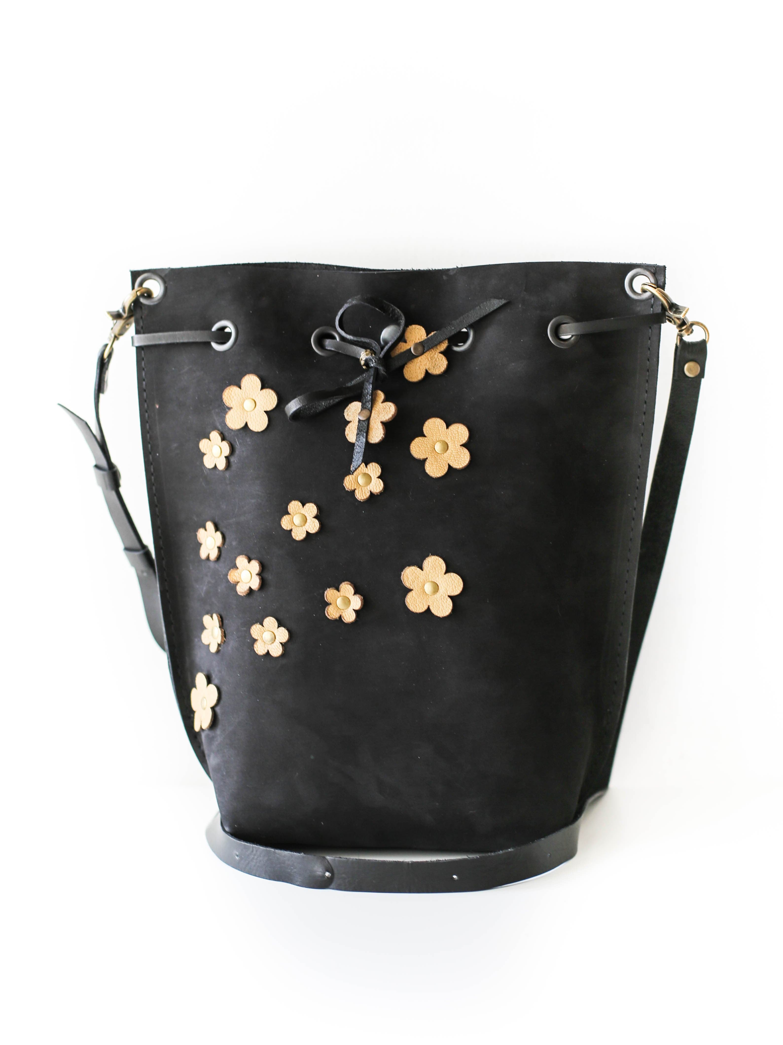 ALLSAINTS Eve Studded Leather Crossbody Bag in Black/Gold | Endource