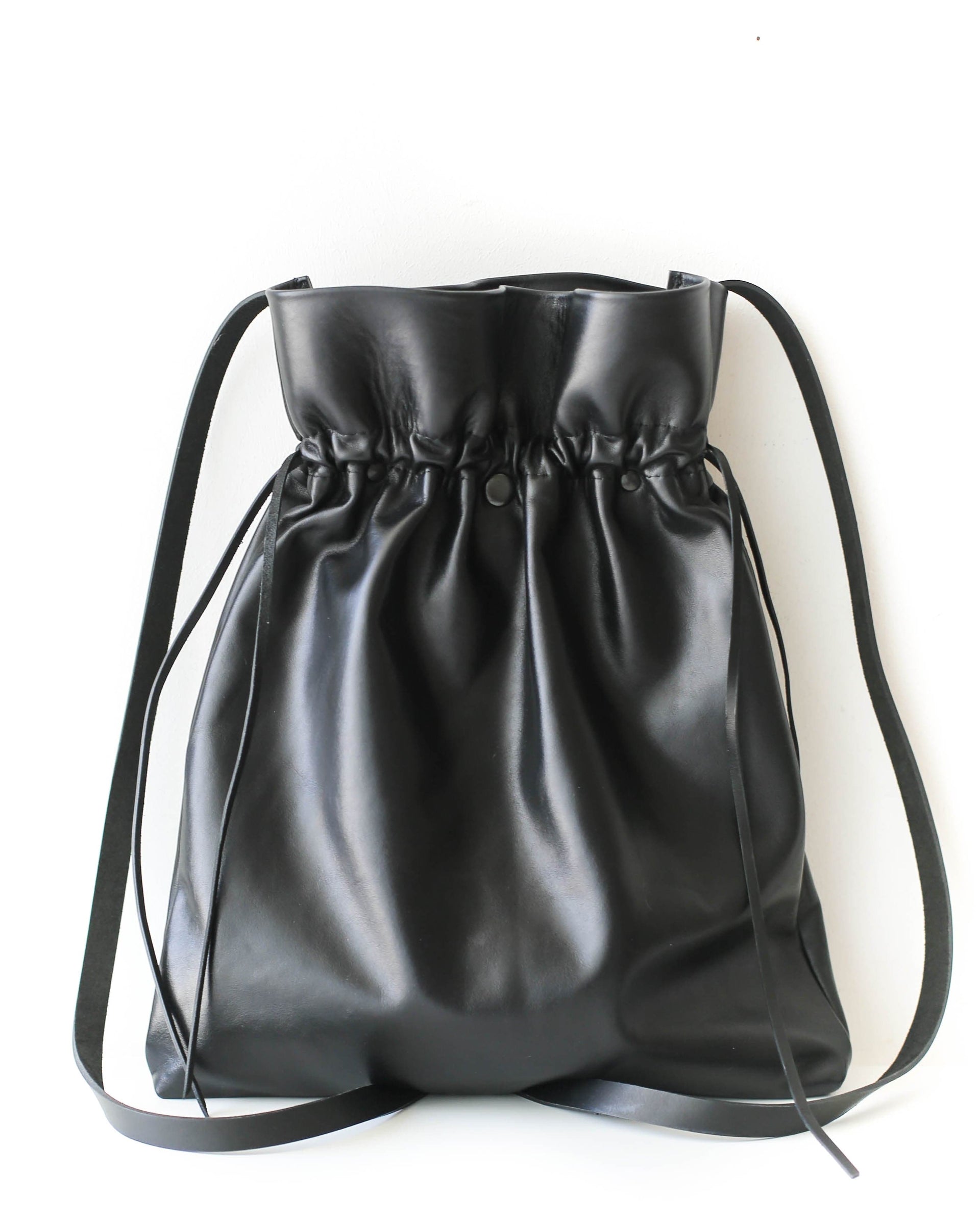 Black Large leather backpack