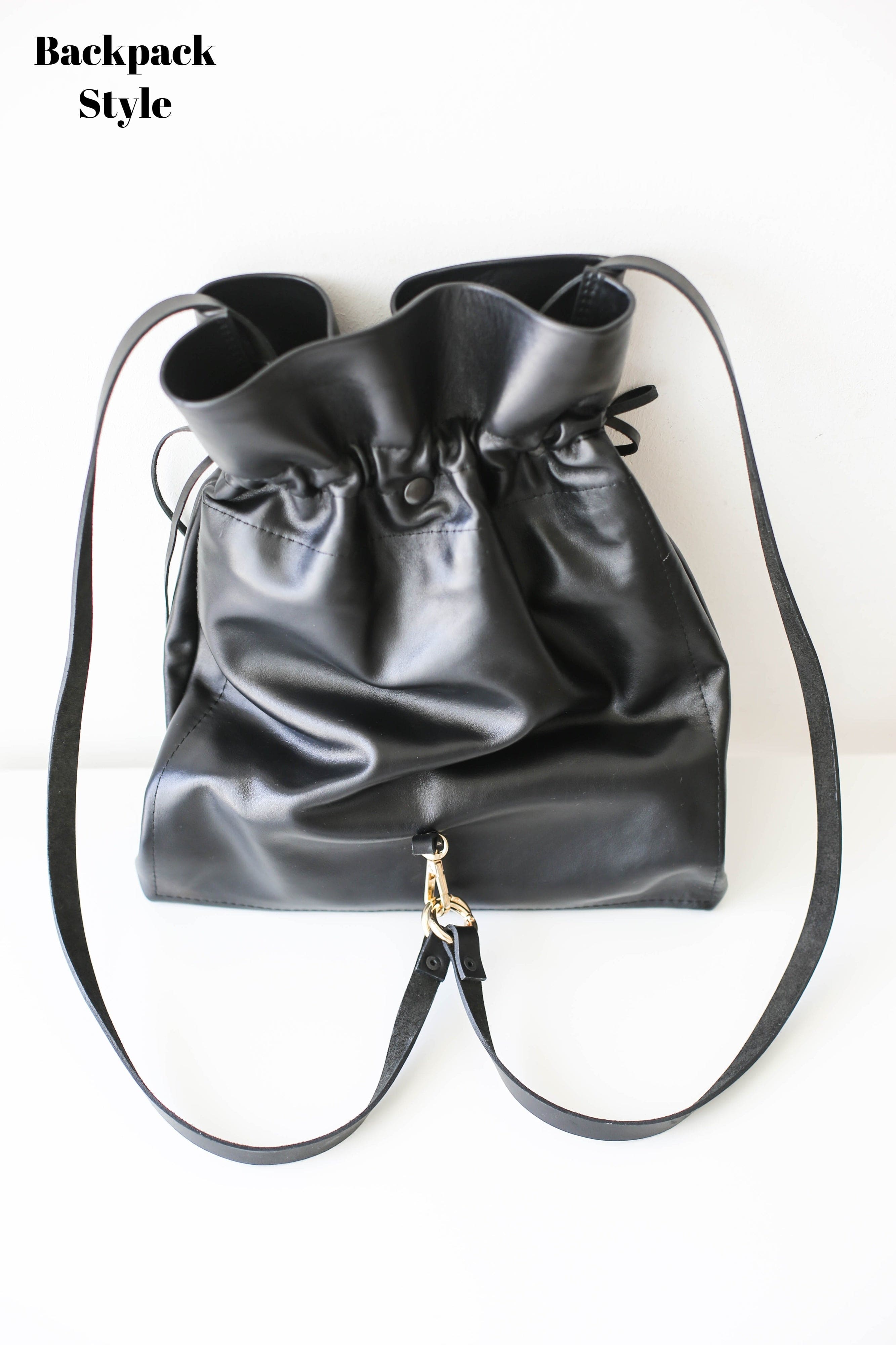 Black Large Soft Leather Bag