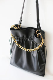 black soft leather purse