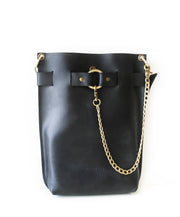 black designer leather bag