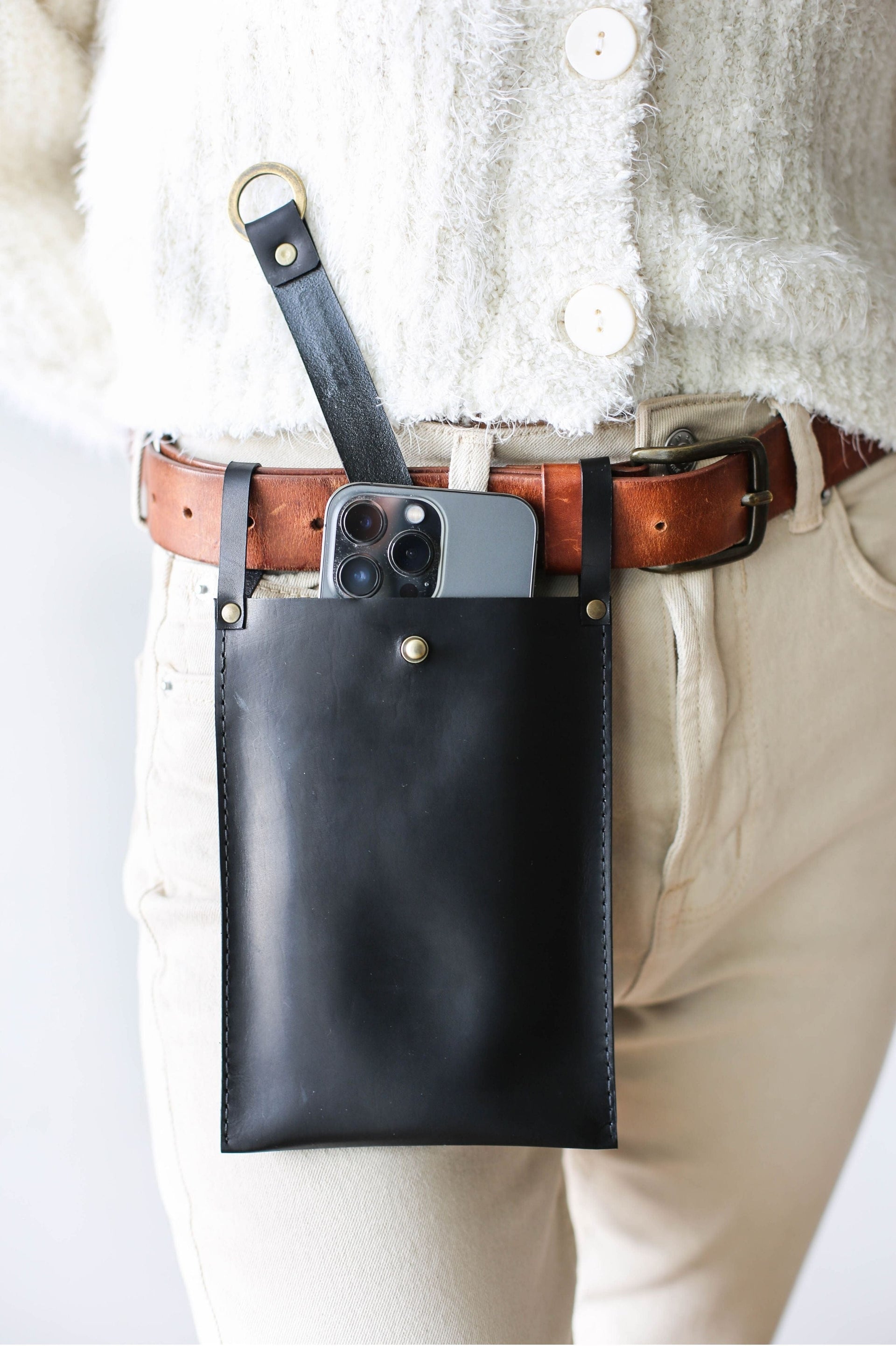 Leather Belt Bag for Women