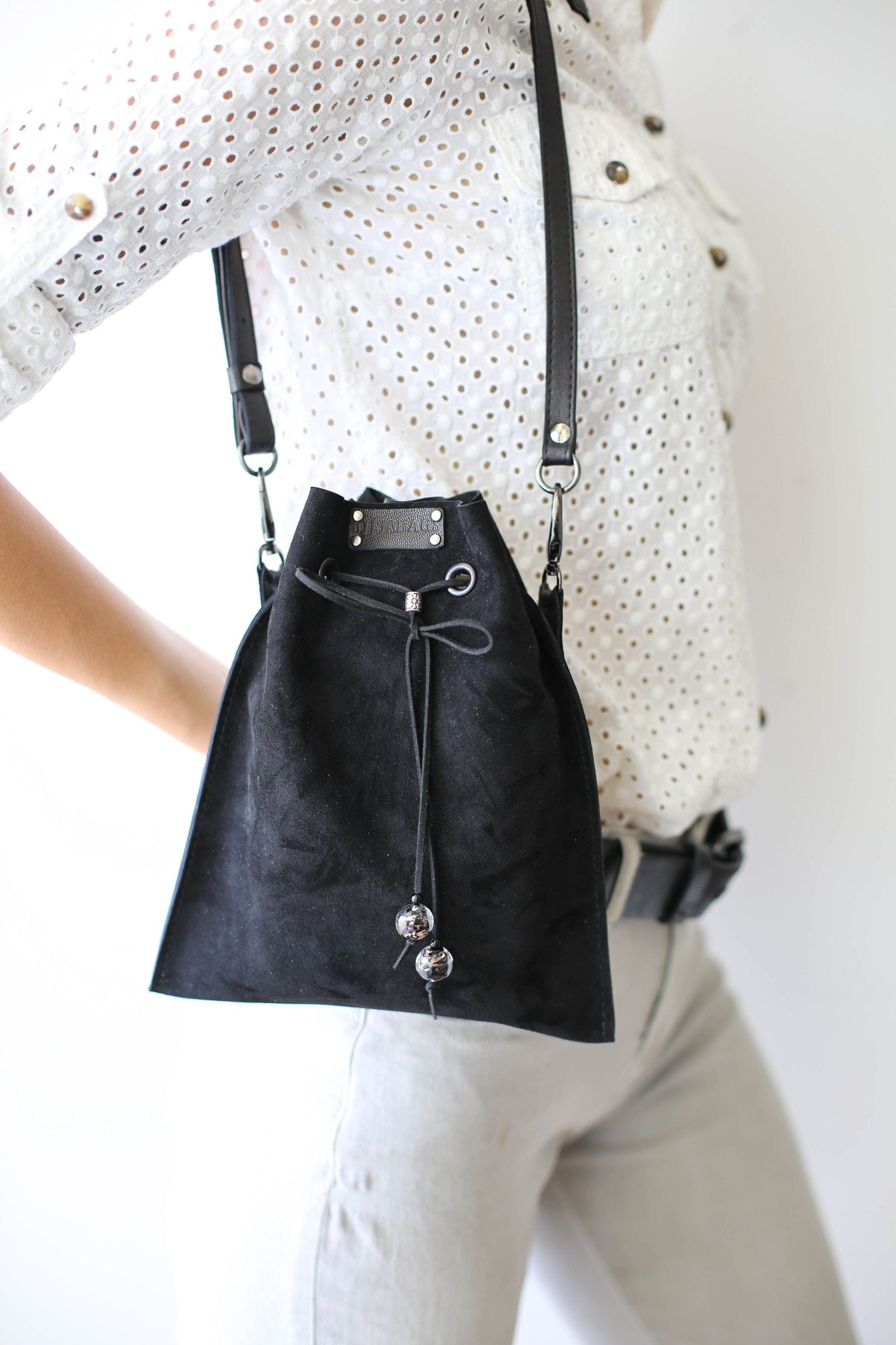 Small Black leather handbag