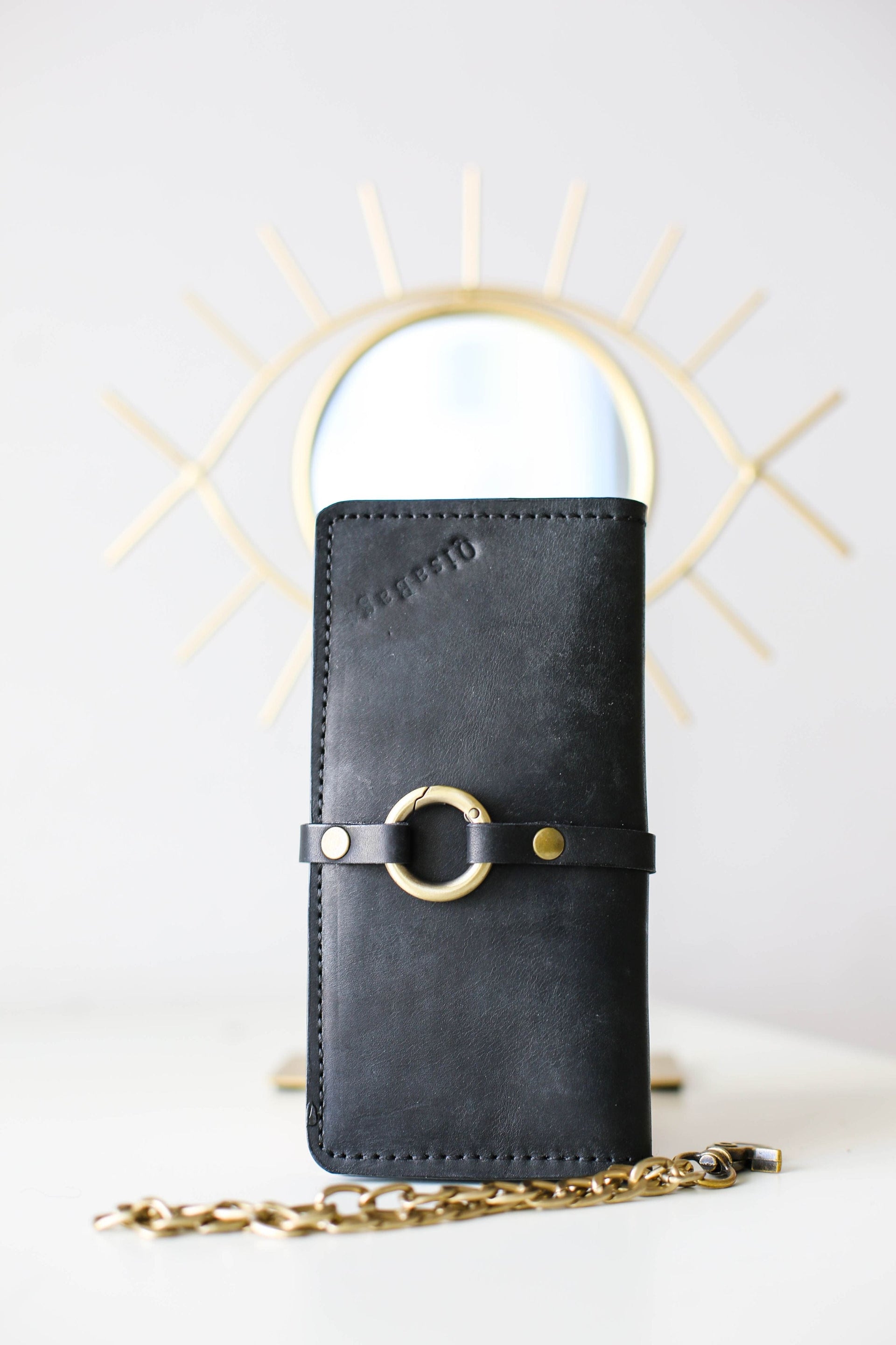 Black Leather Wallet for women