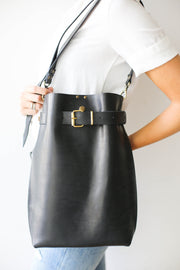leather black purse