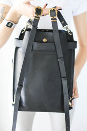 Large Black Leather backpack