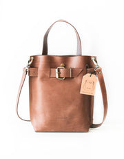 taupe leather backpack