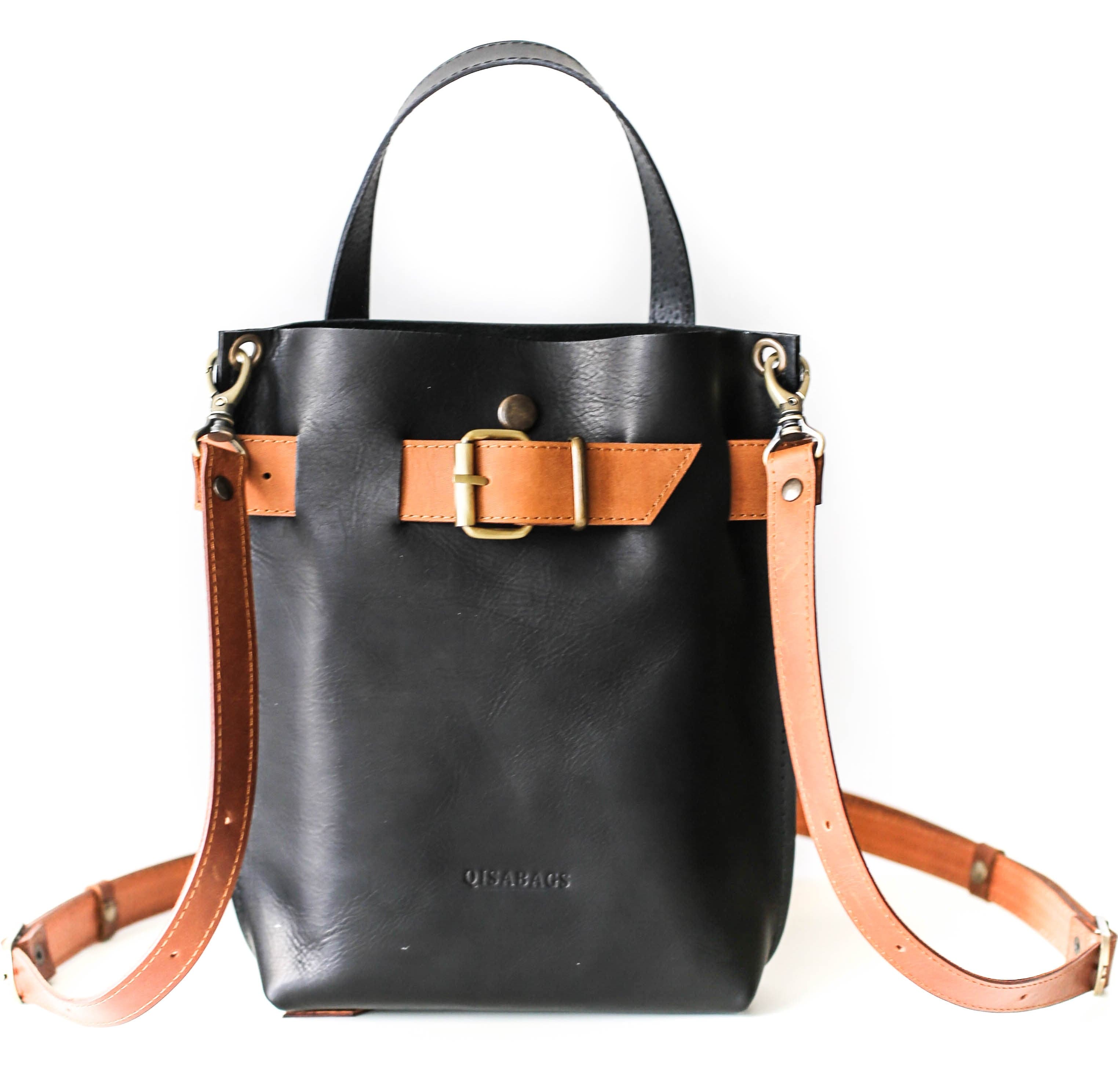 Black mini backpack