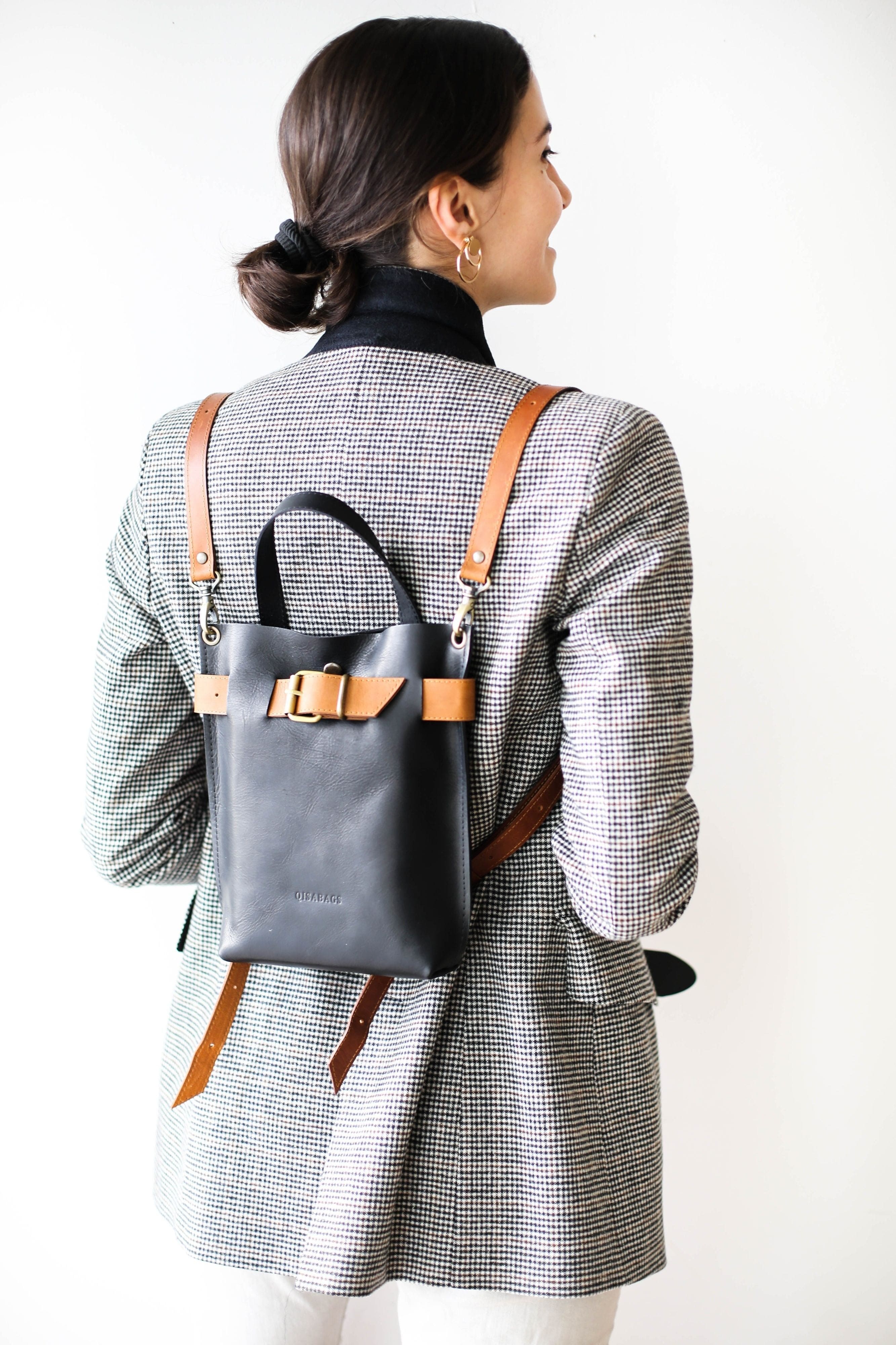 Black convertible backpack