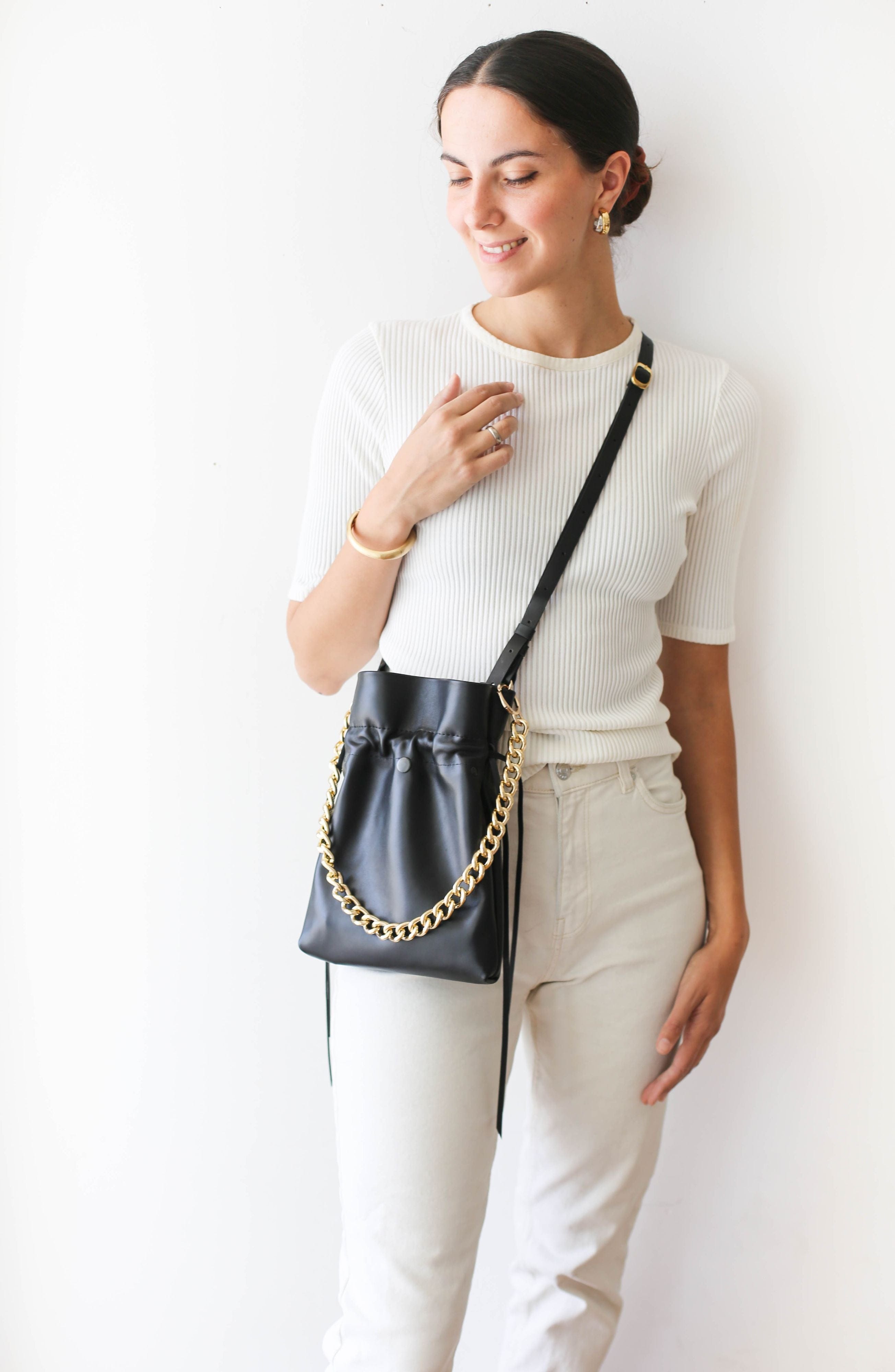 Black Leather Crossbody Purse