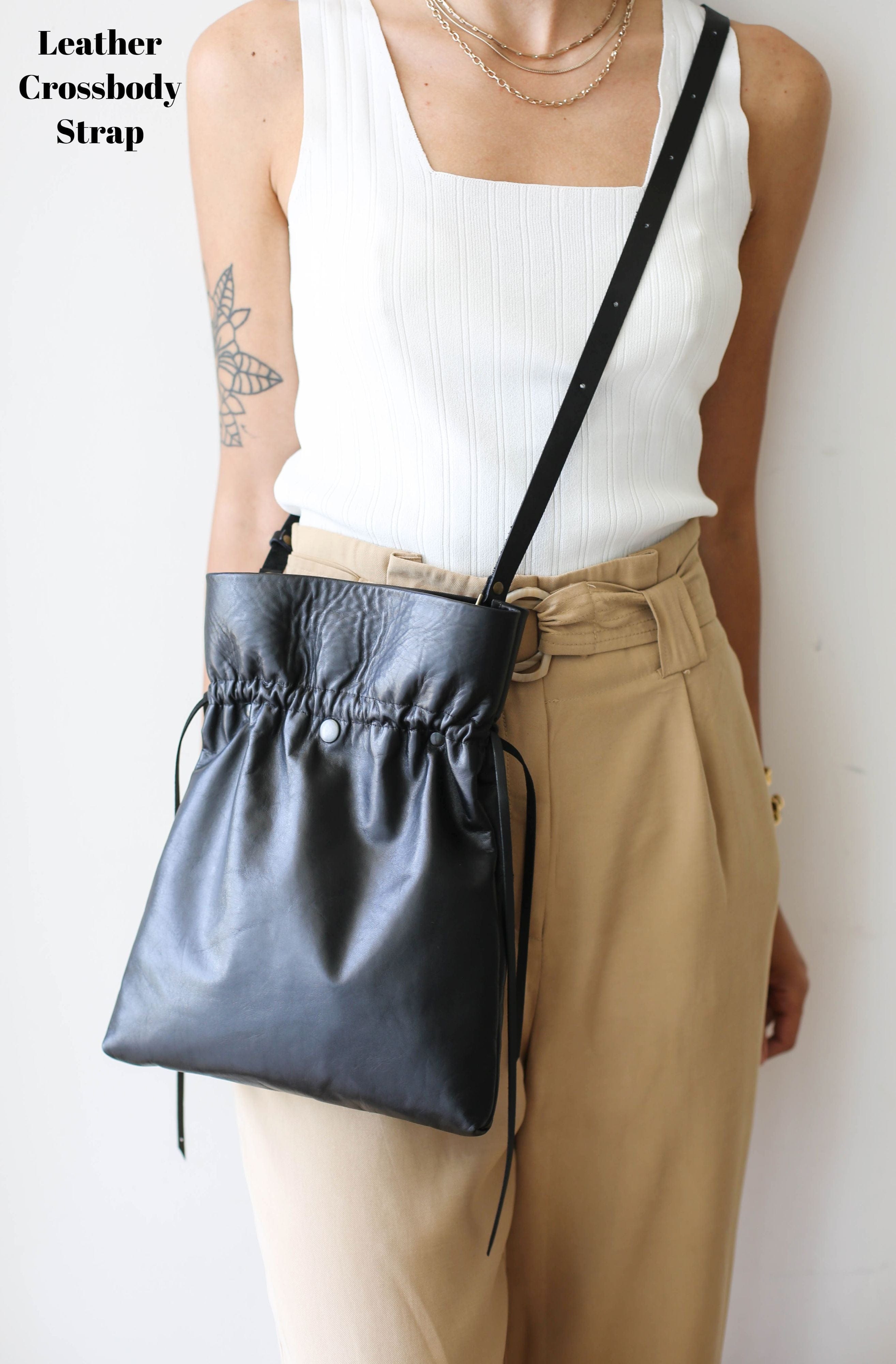 Leather crossbody bag for women