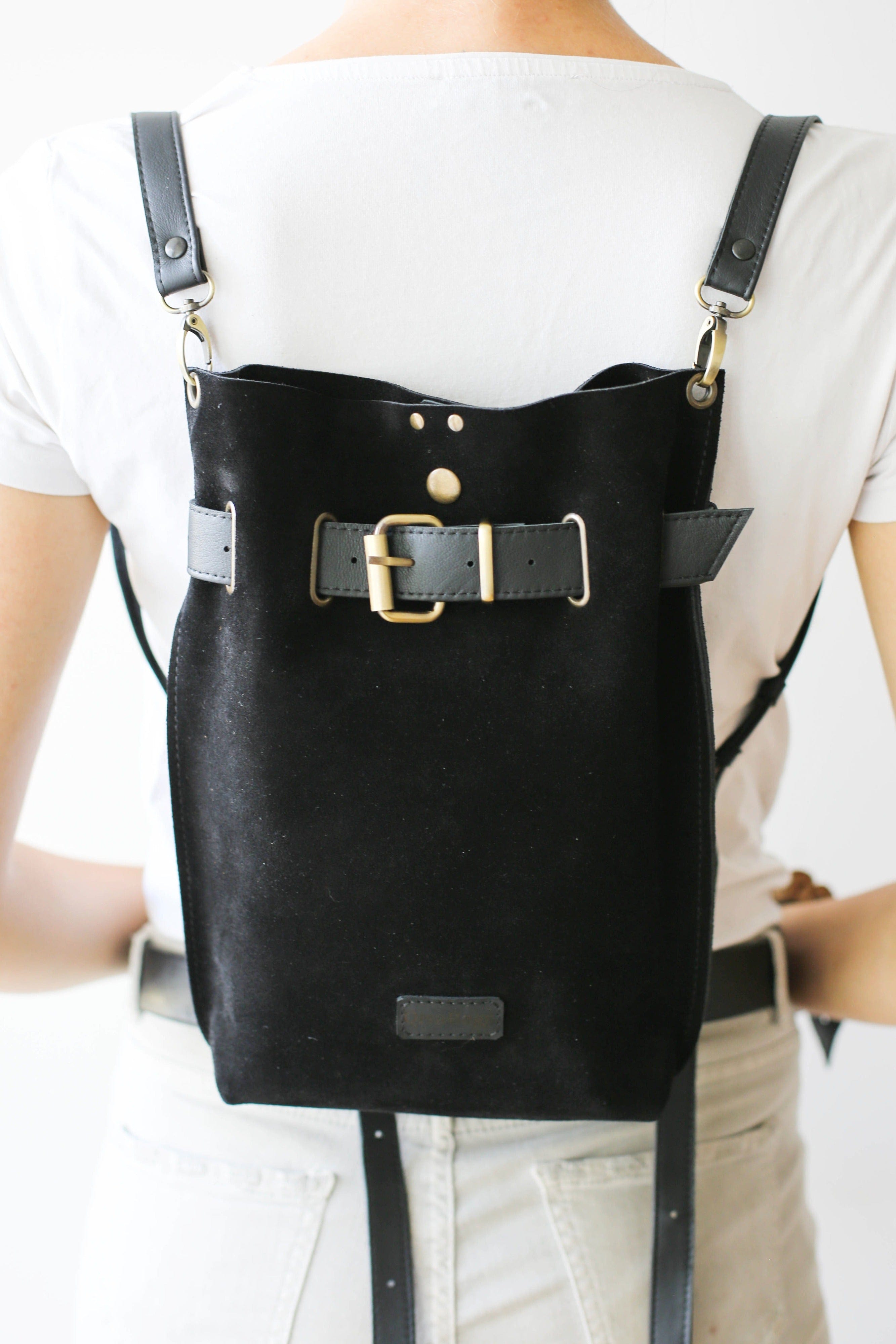 Leather Backpack Black