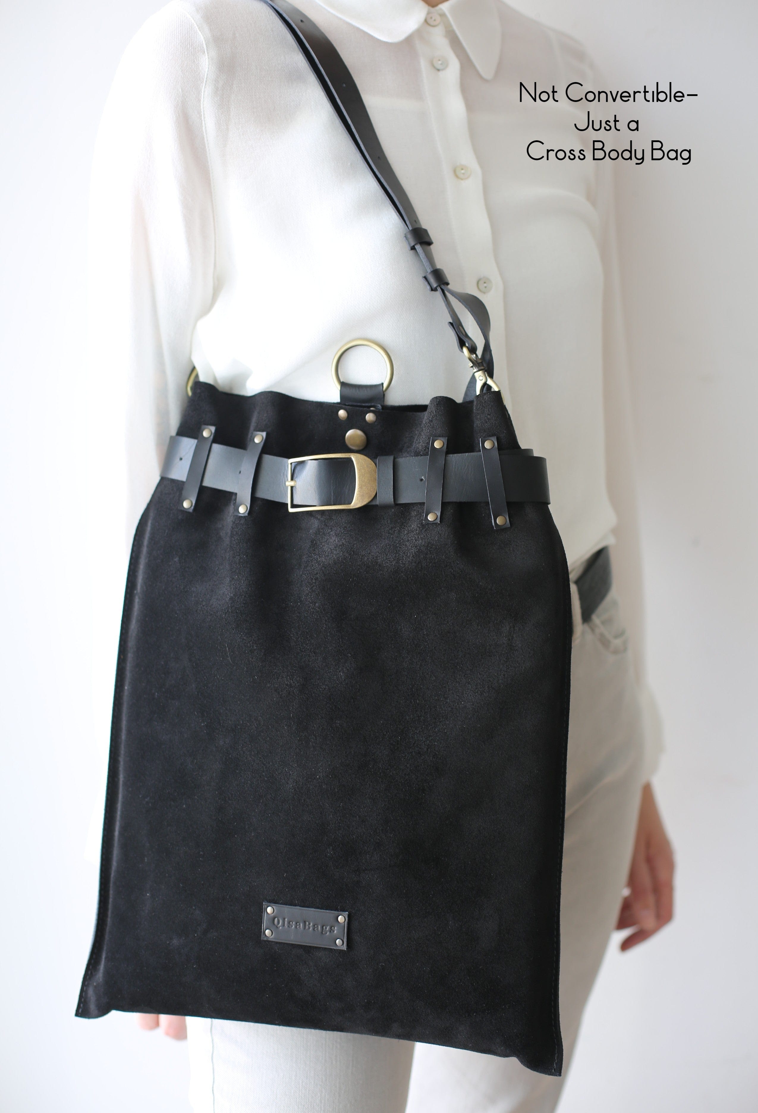 Black Suede Crossbody Bag