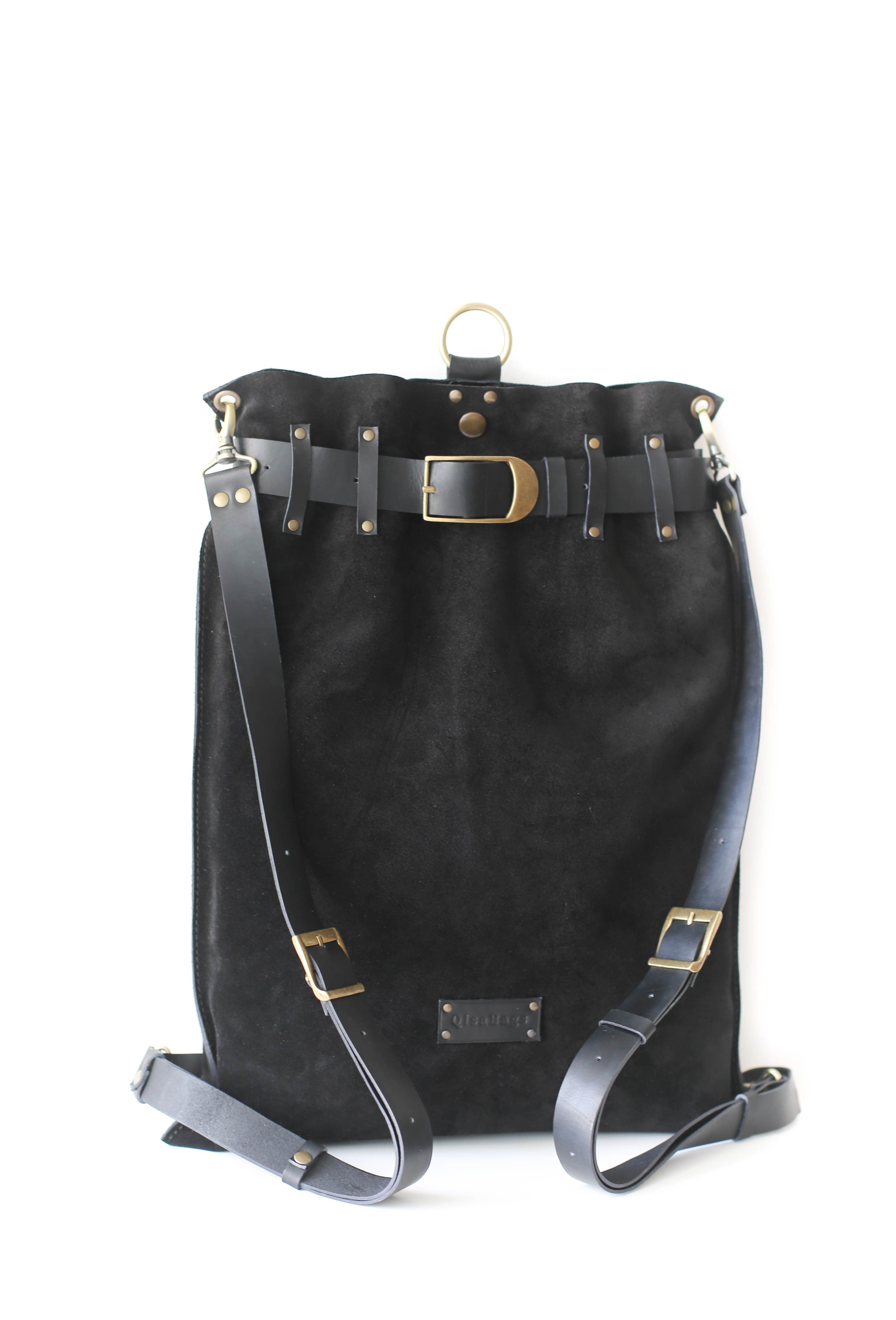 Black Leather Backpack