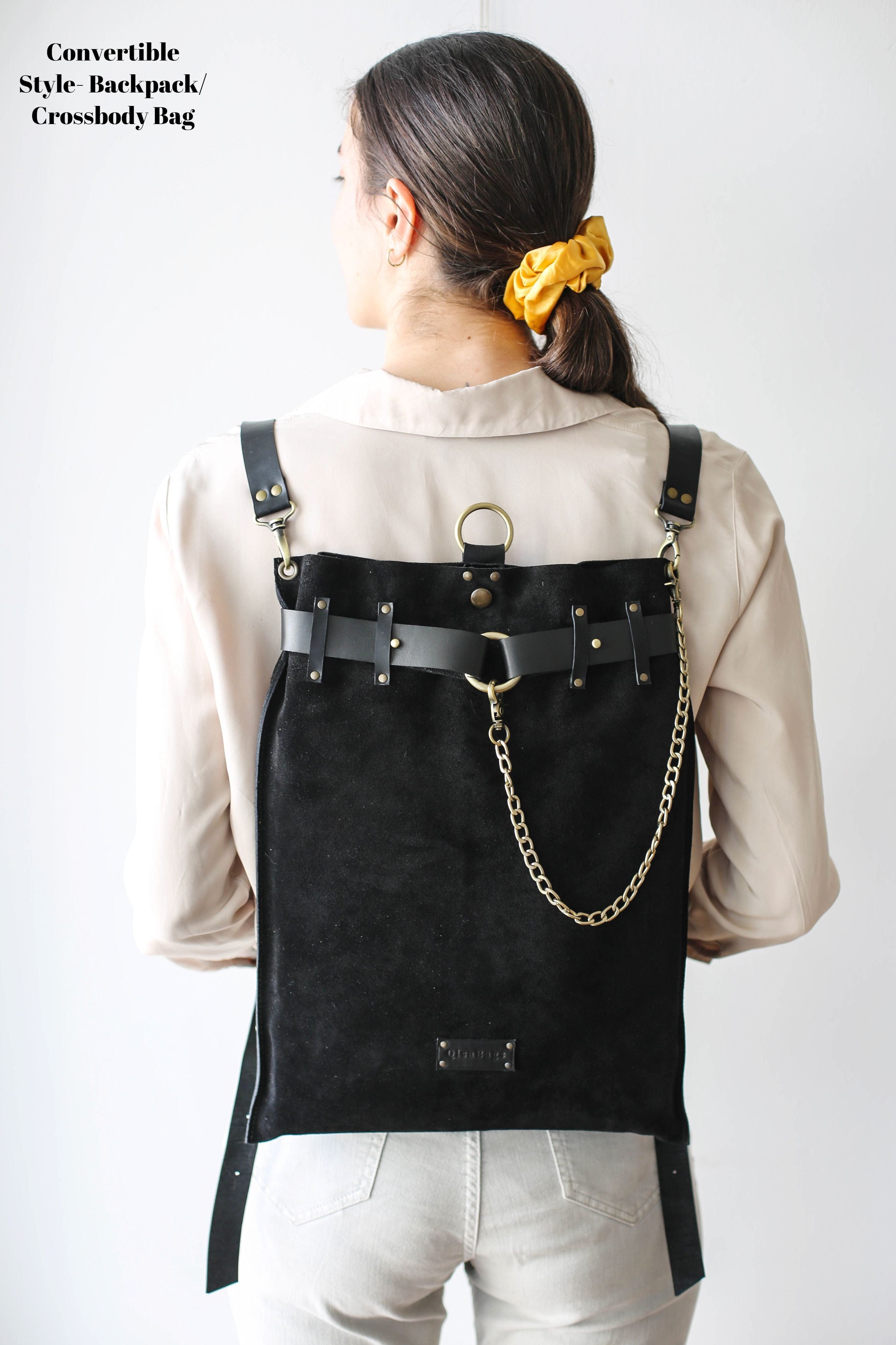 Suede Leather Backpack