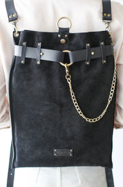 Suede Leather Backpack Purse