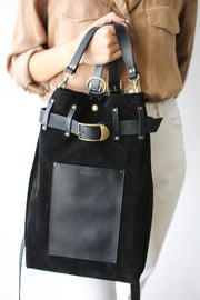 Suede Leather Backpack Purse
