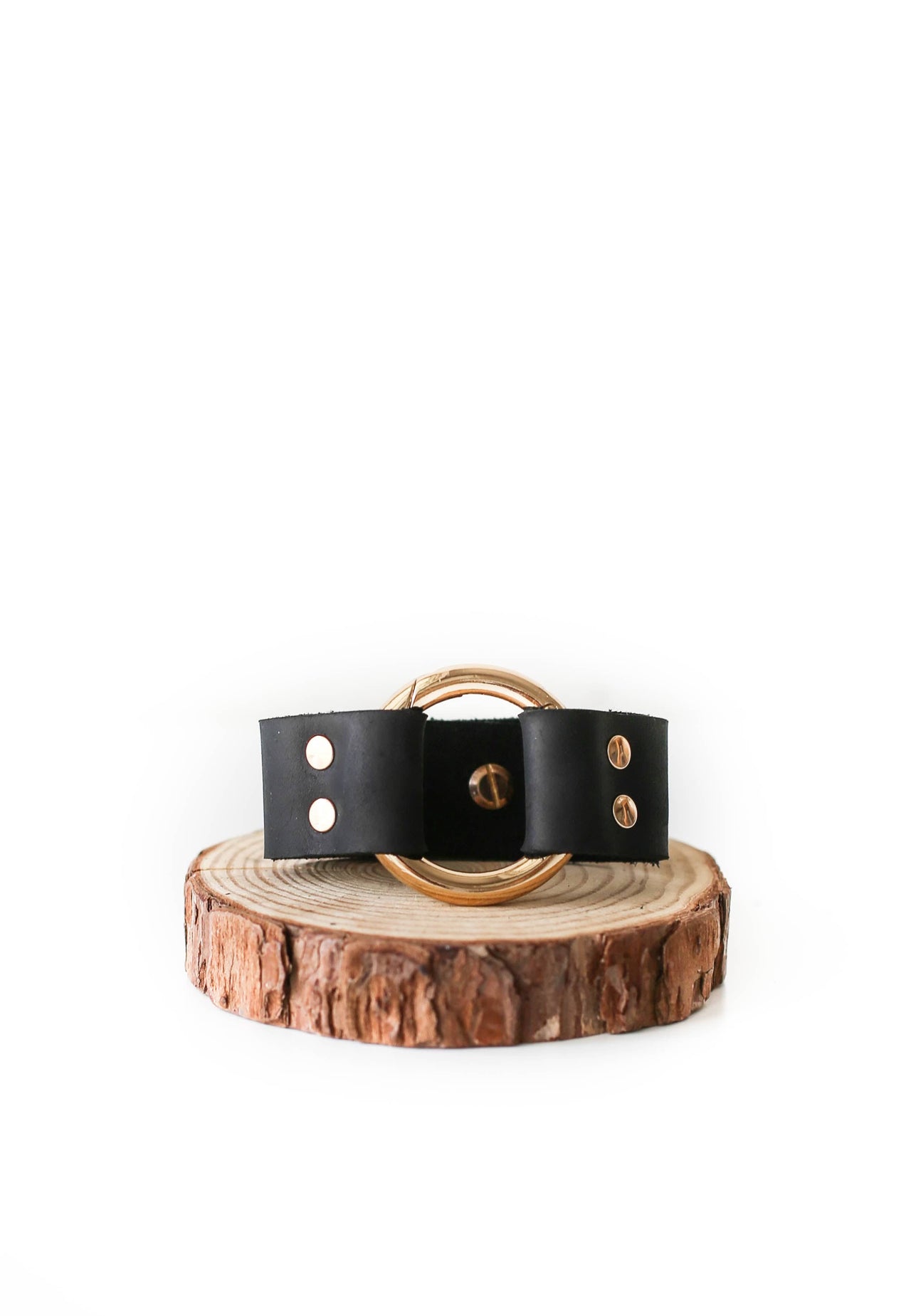 Black Unisex Leather Cuff Bracelet