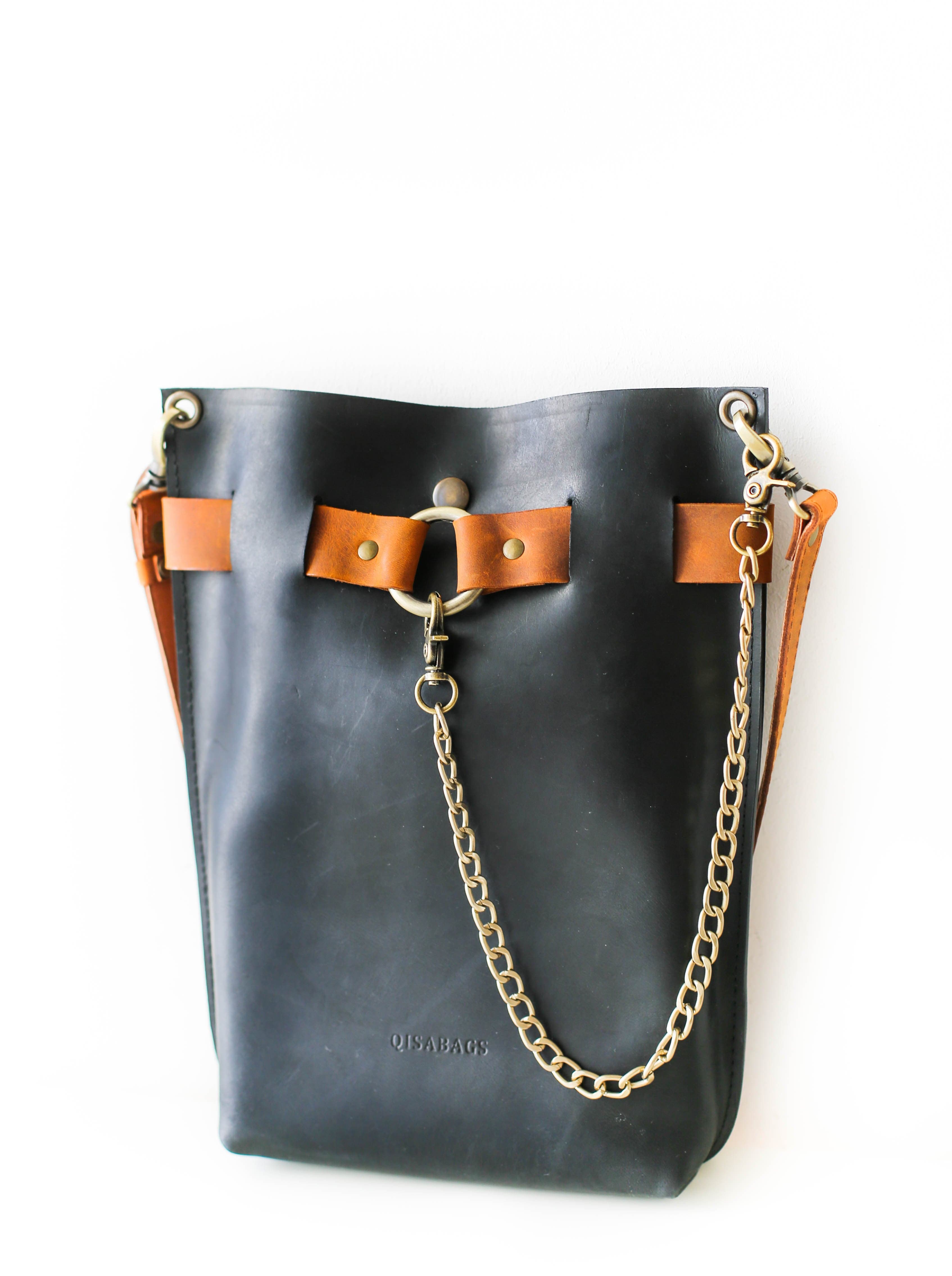 black leather bags