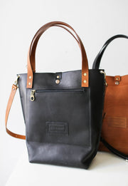 Leather Tote Bag with zipper