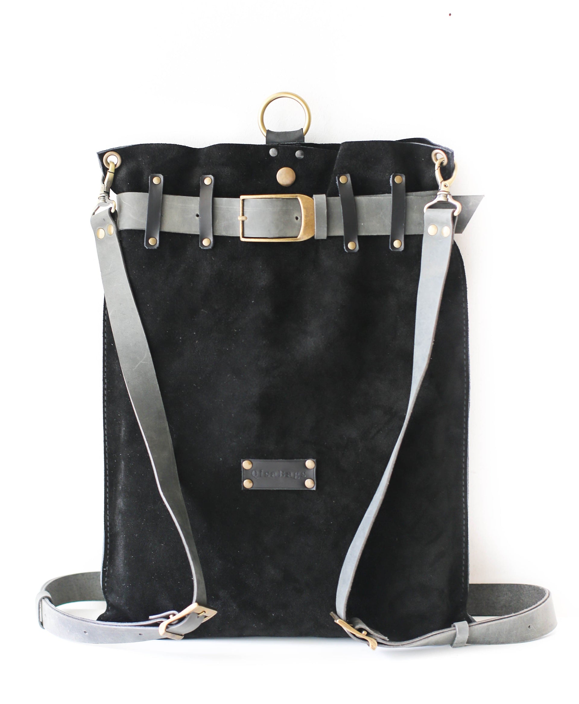 leather purse black