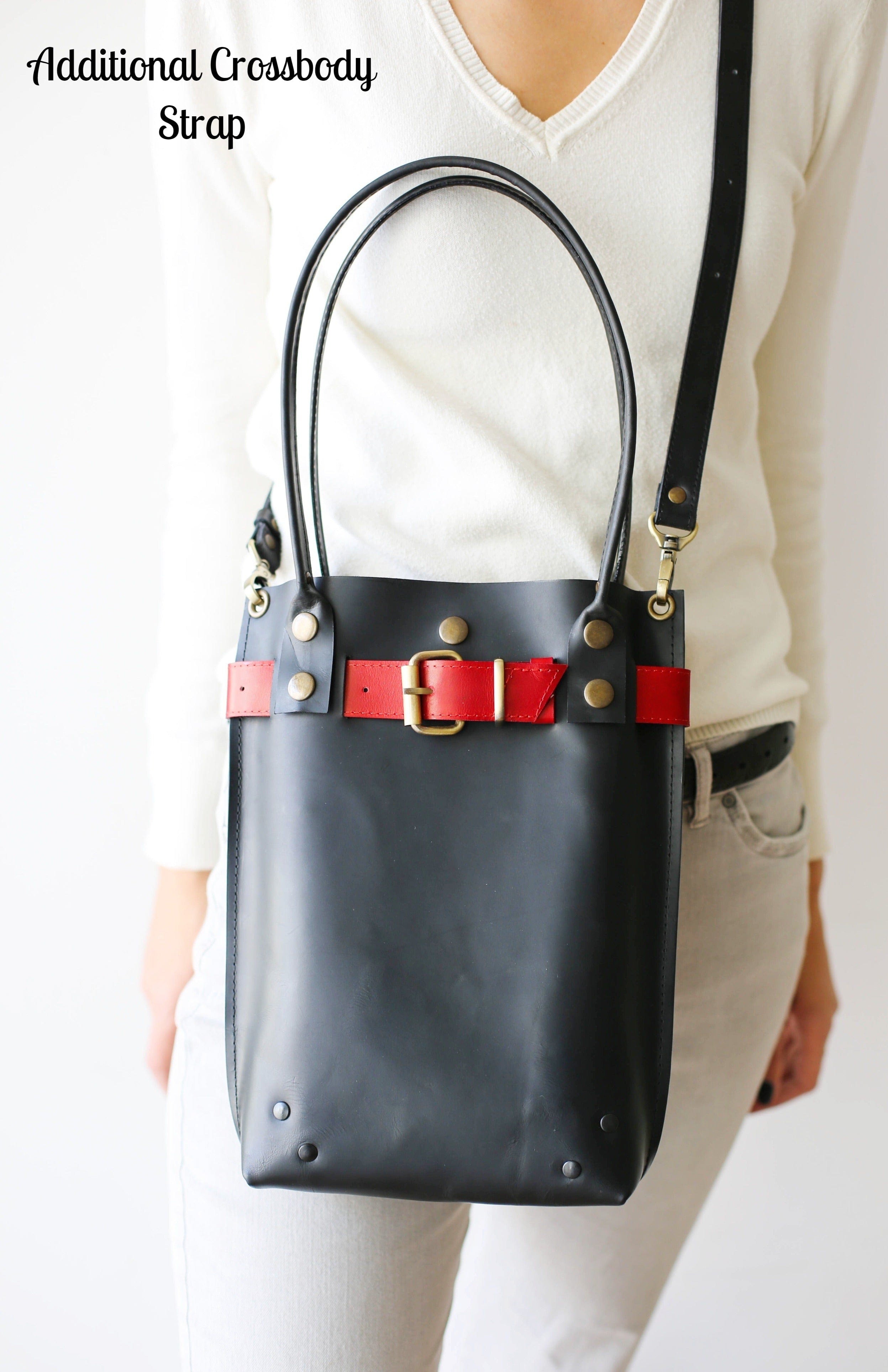 leather crossbody bag black