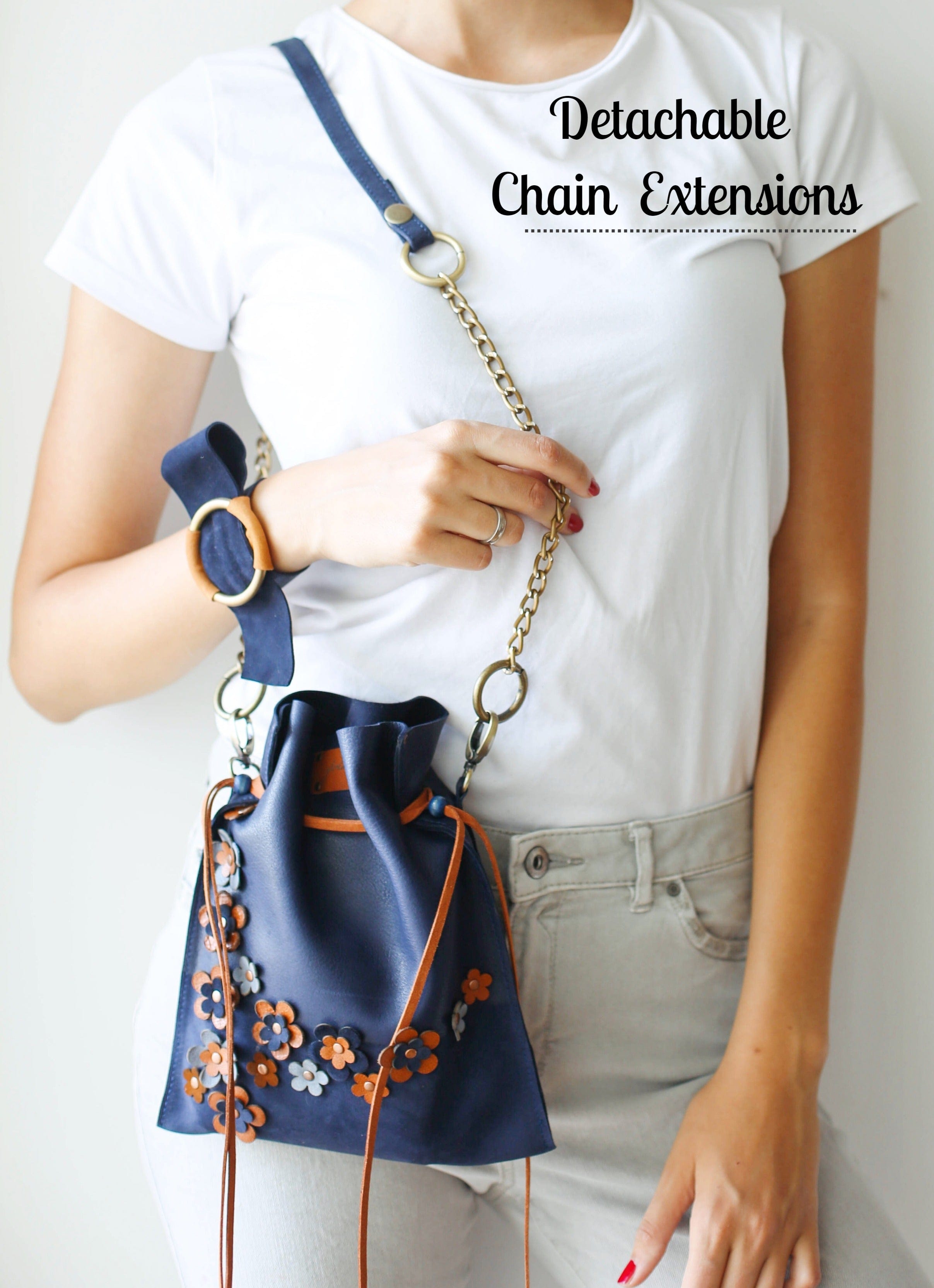 Blue Floral Crossbody Bag