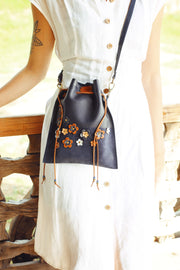 Floral Designer leather bag