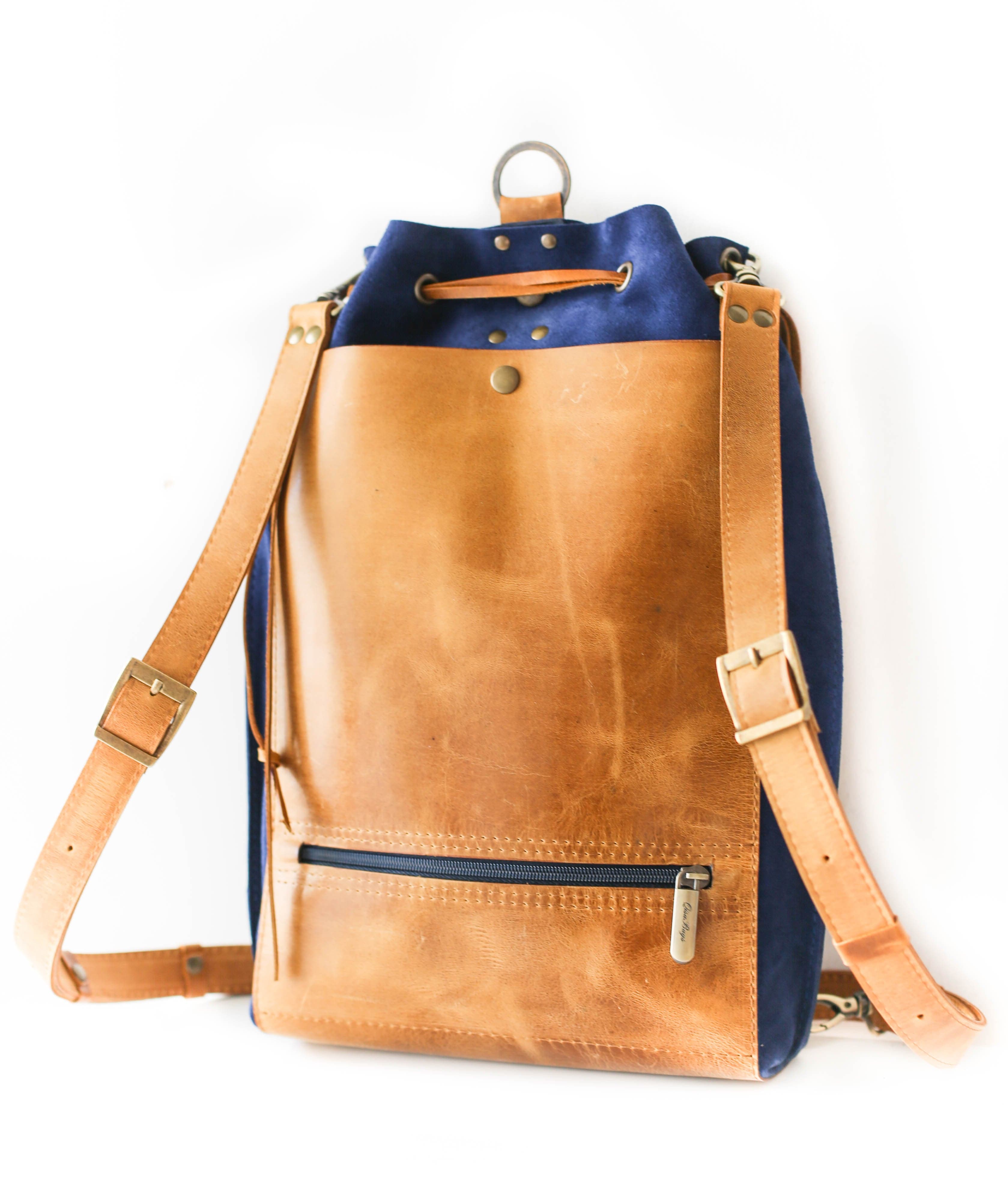 Blue suede clearance backpack