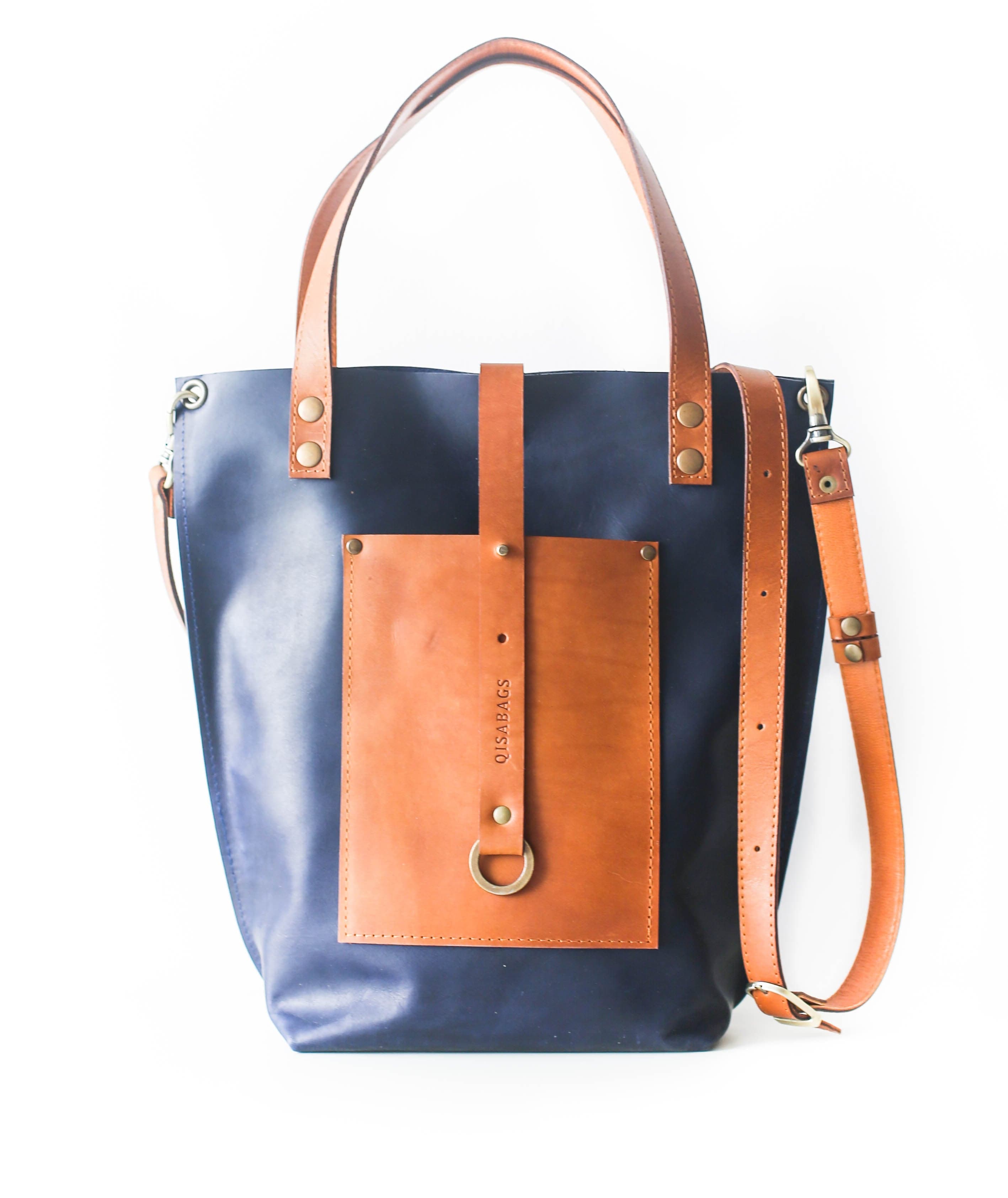 Handmade leather tote