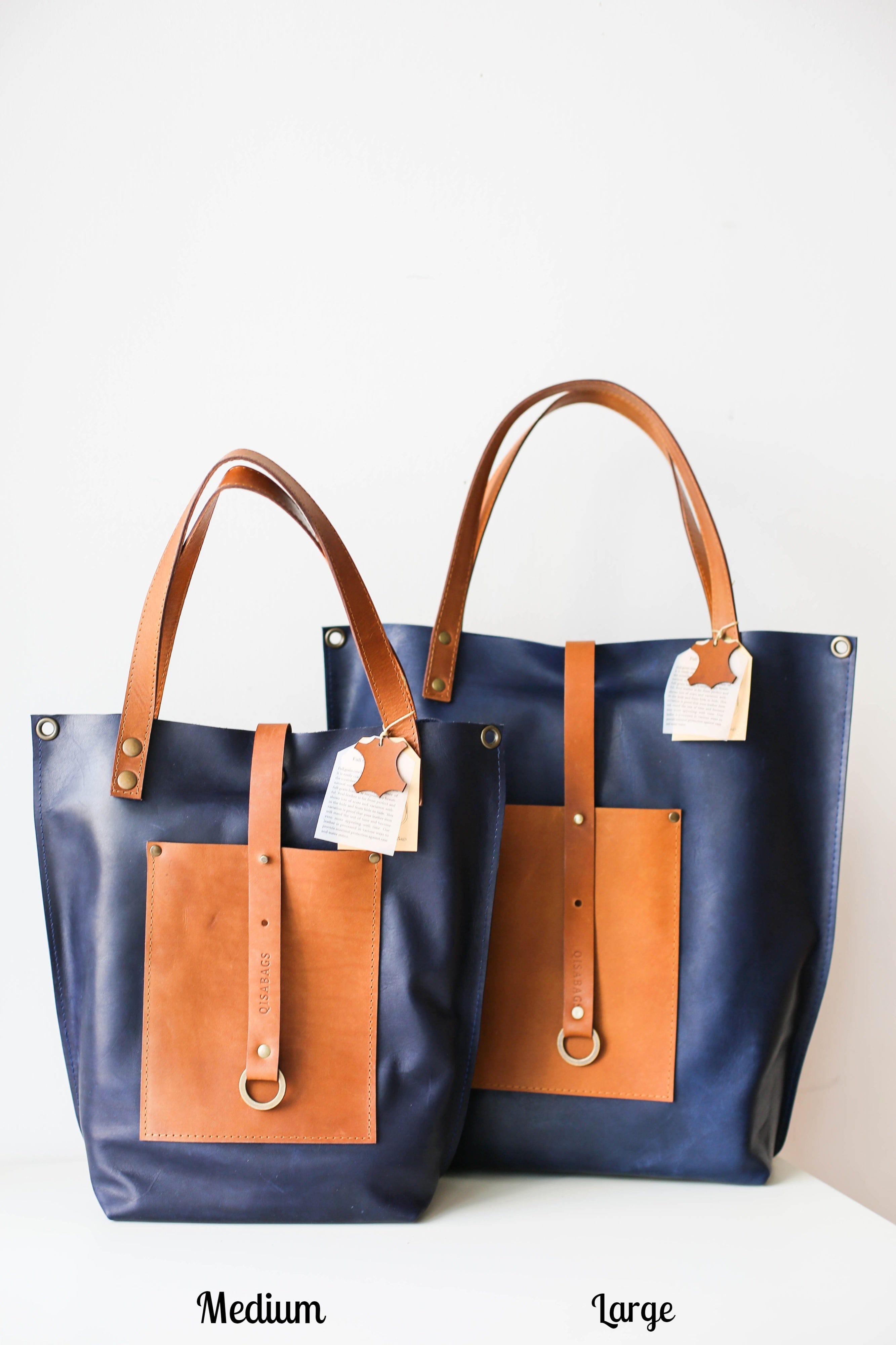 Designer leather totes