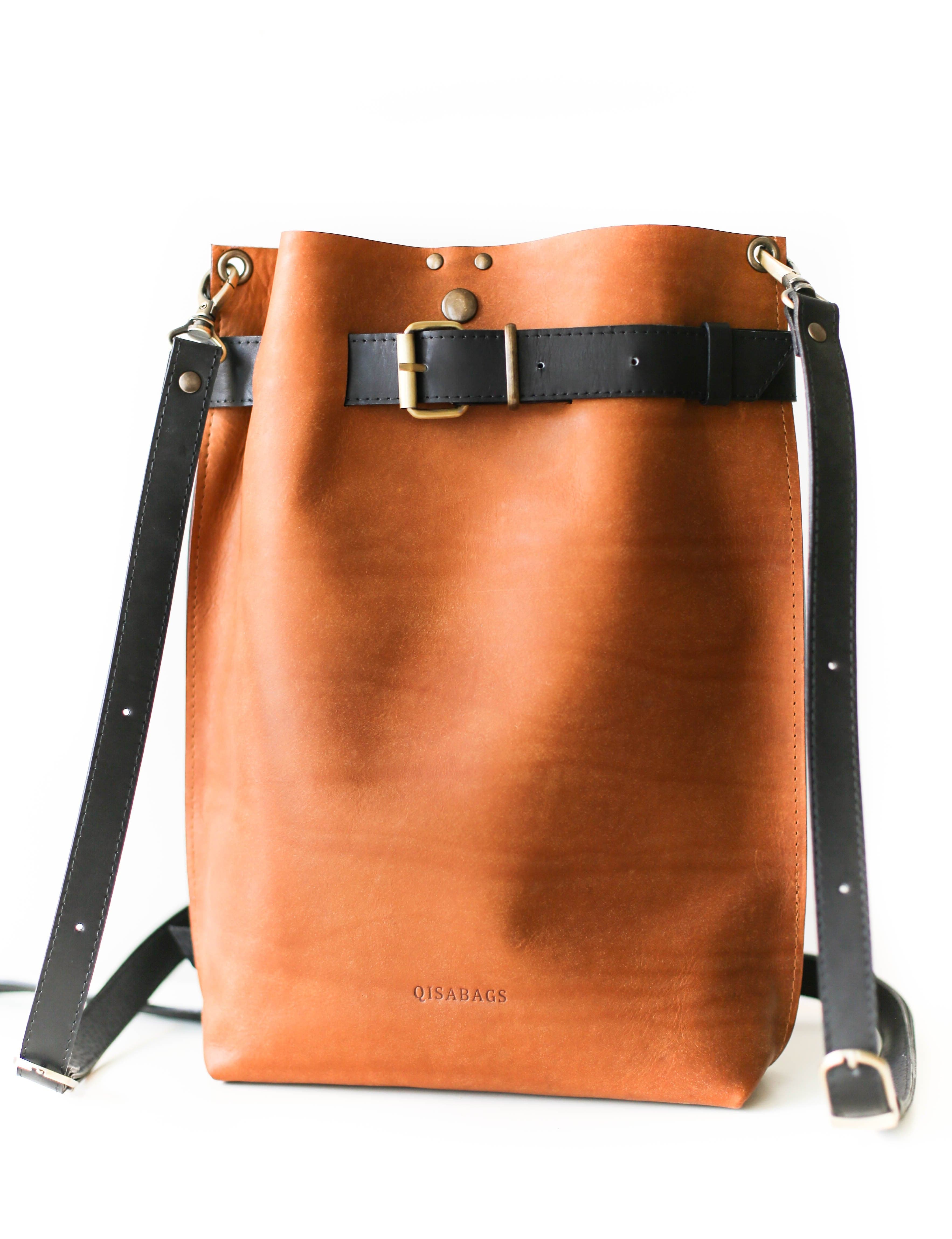 Brown Leather Backpack