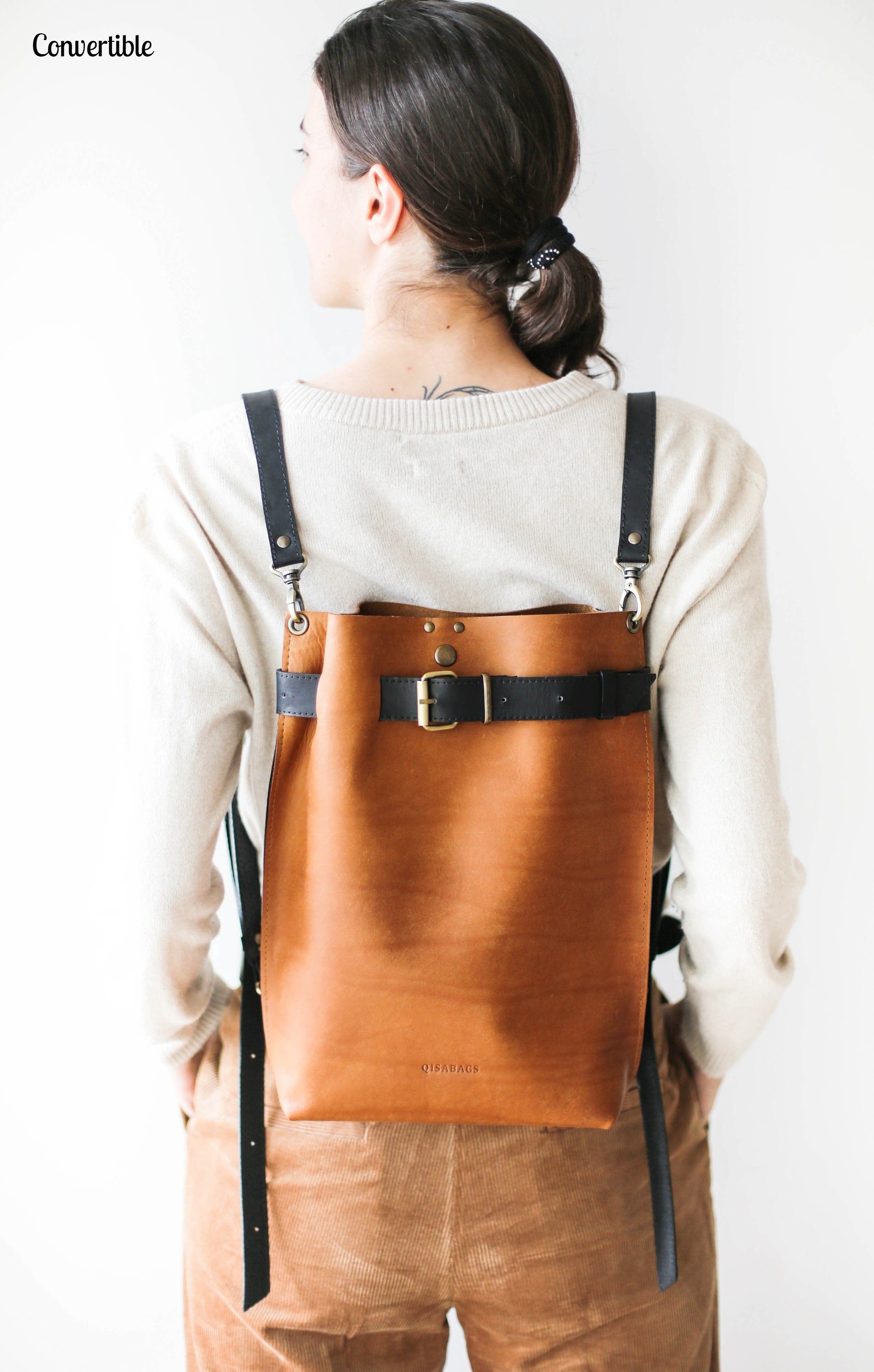 Brown Leather Backpack