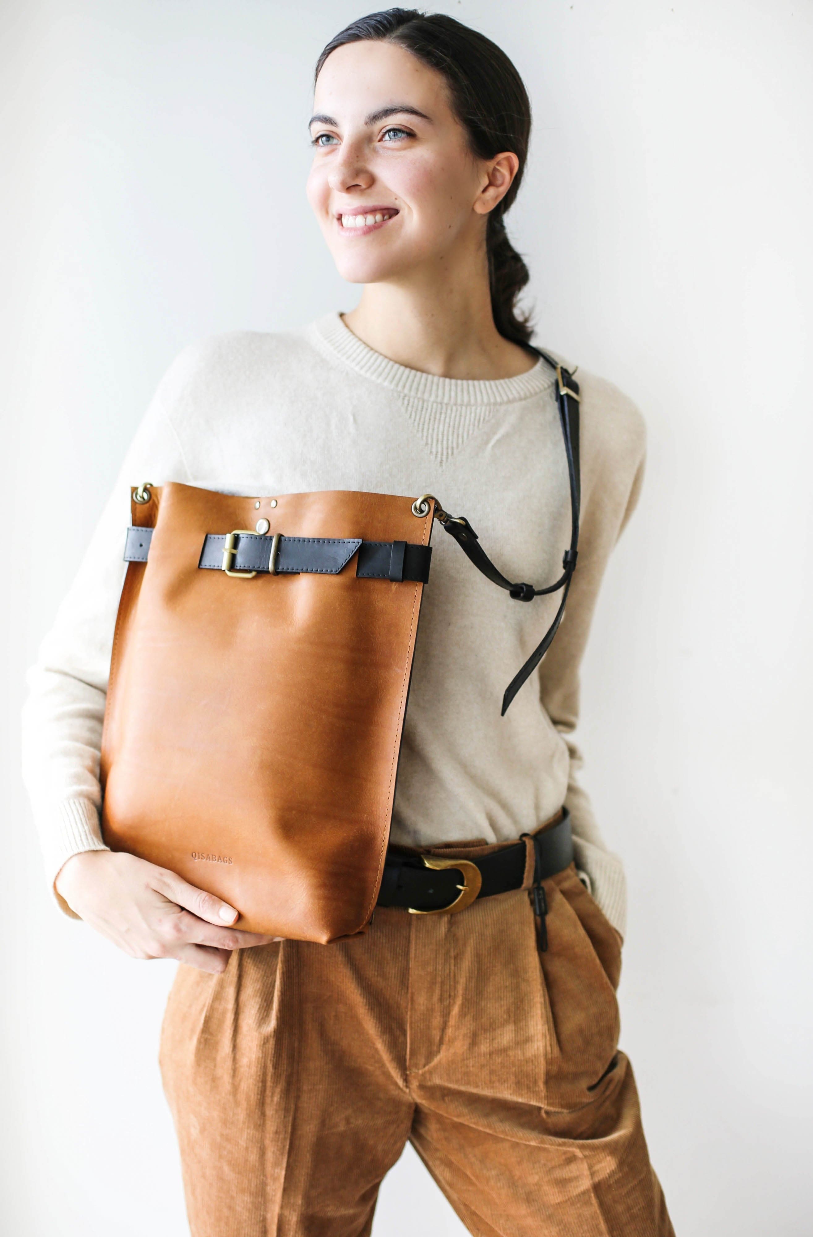 minimal leather bag