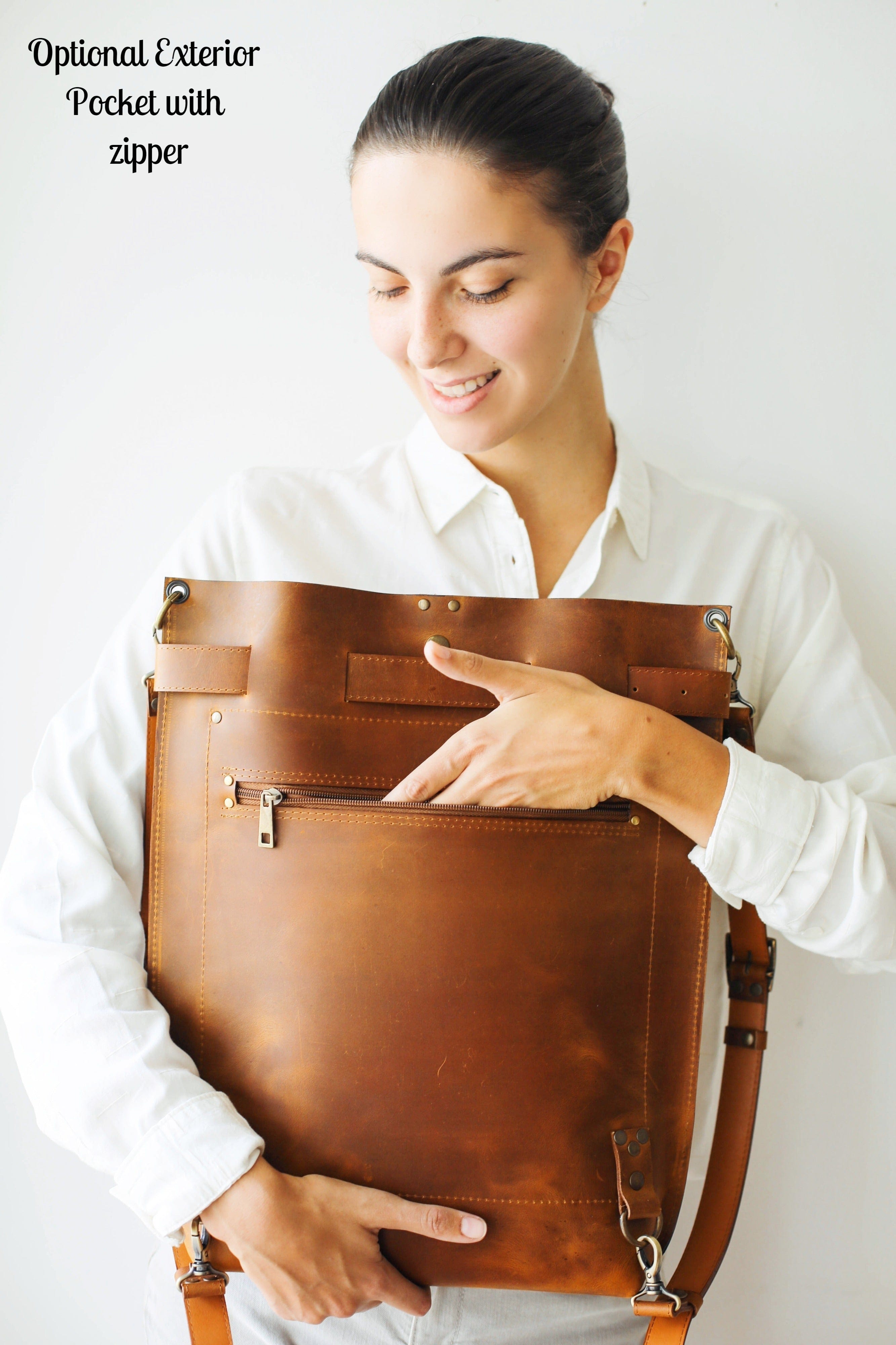 womens leather purse backpack