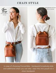 small leather purse backpack