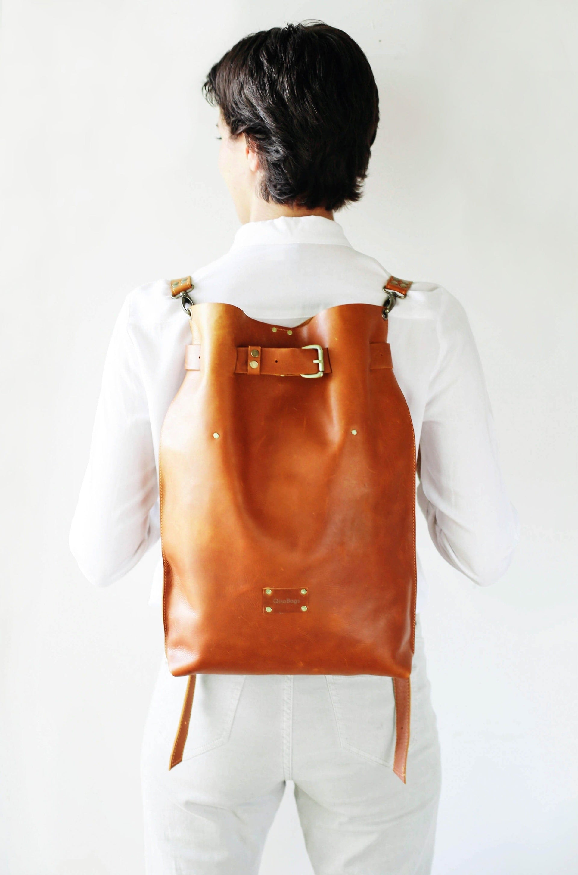 Handmade Brown Leather backpack