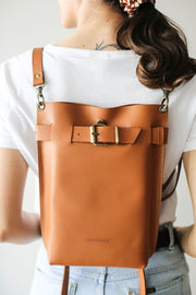 Handmade Brown Leather Backpack Qisabags
