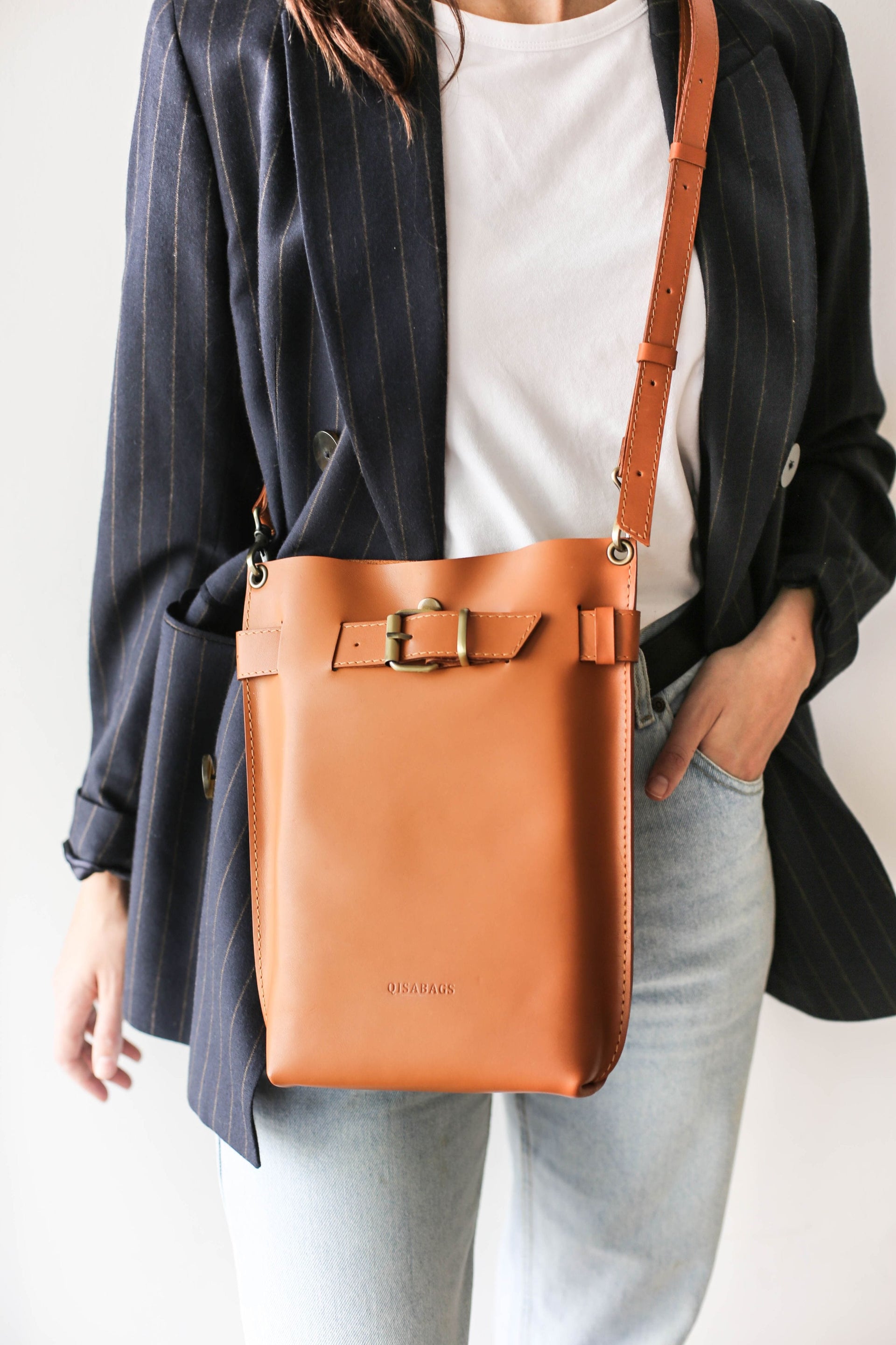 Brown Leather crossbody bag
