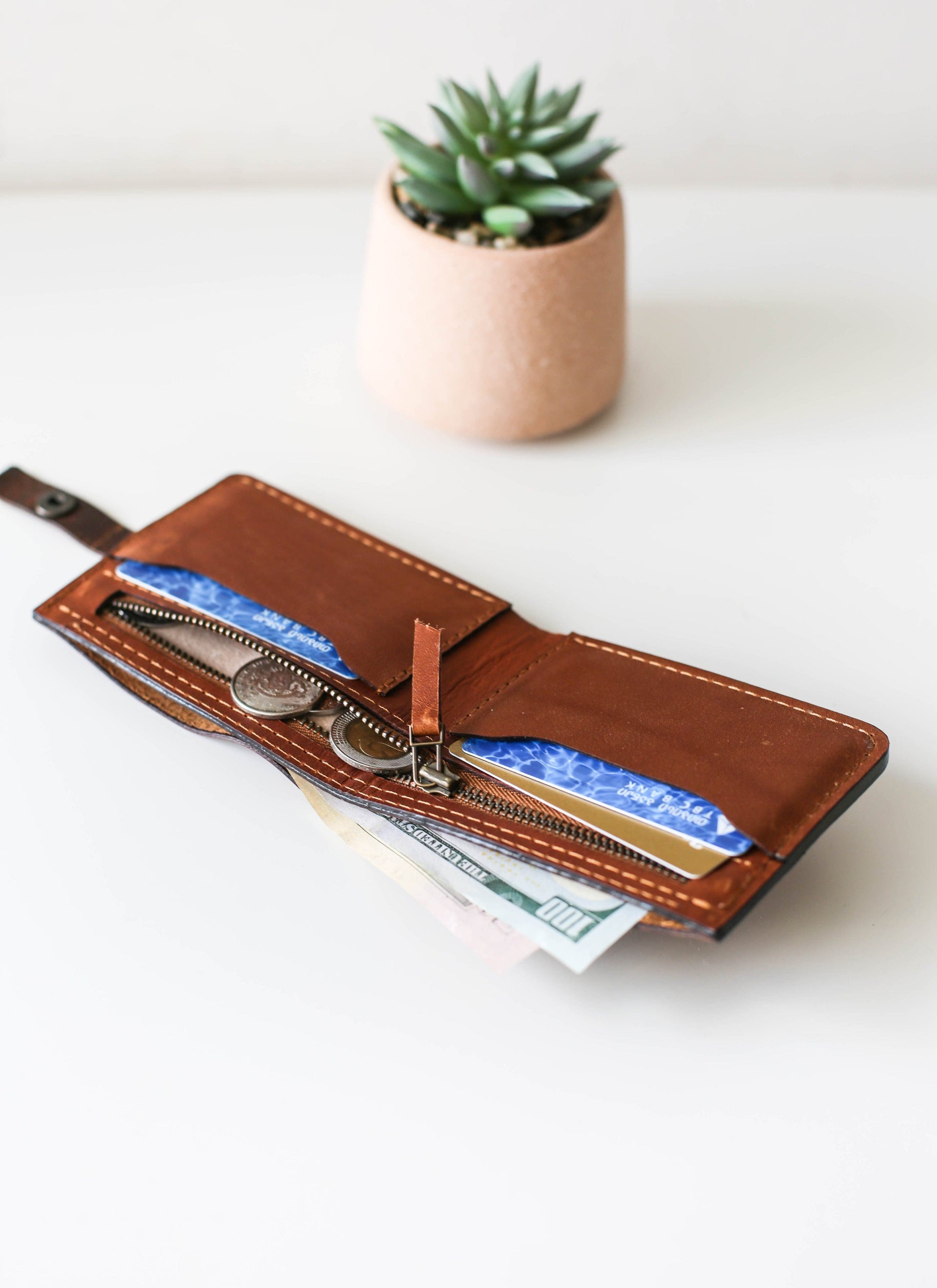 Billfold Wallet with Zipper