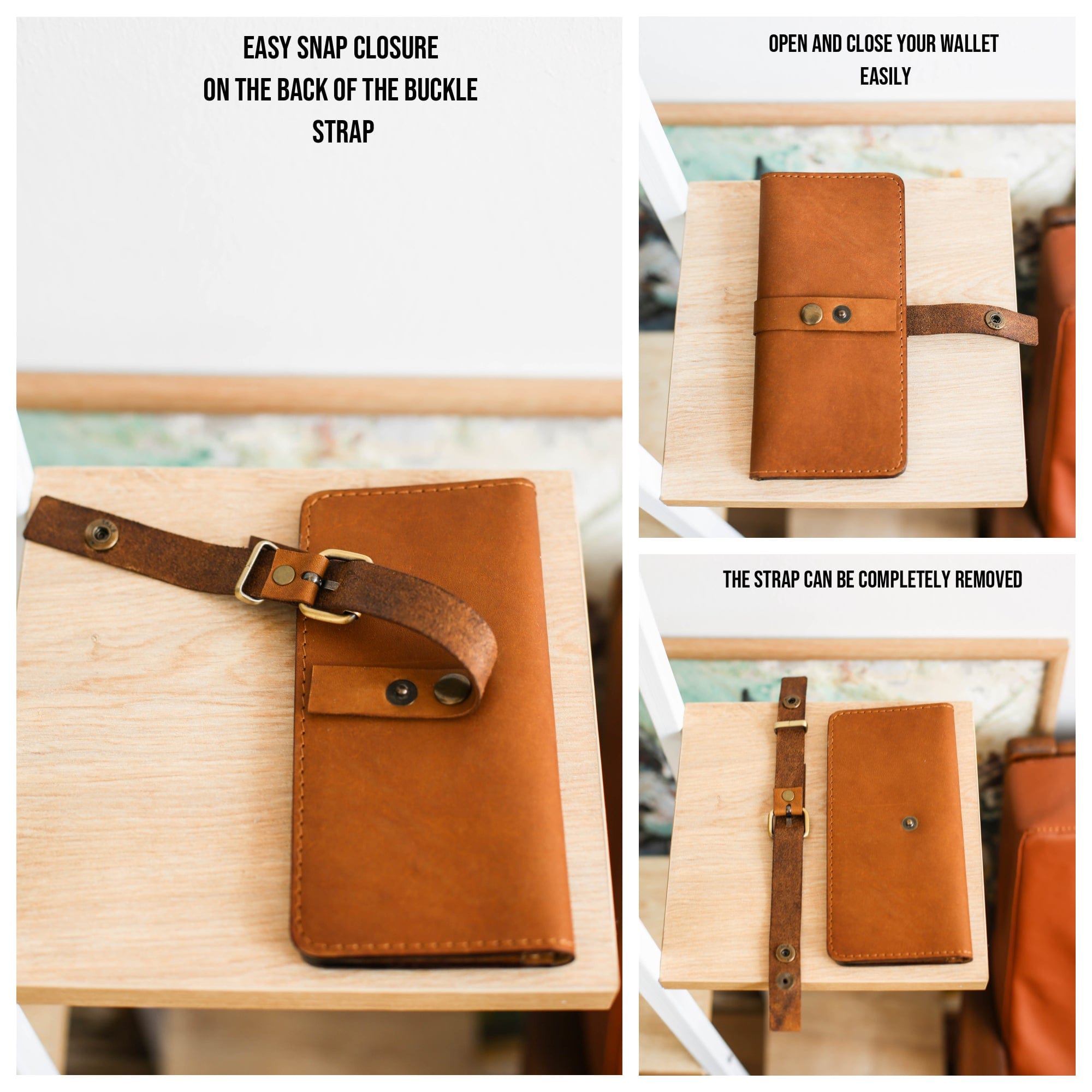 Women's Bifold Brown Leather Wallet - N01