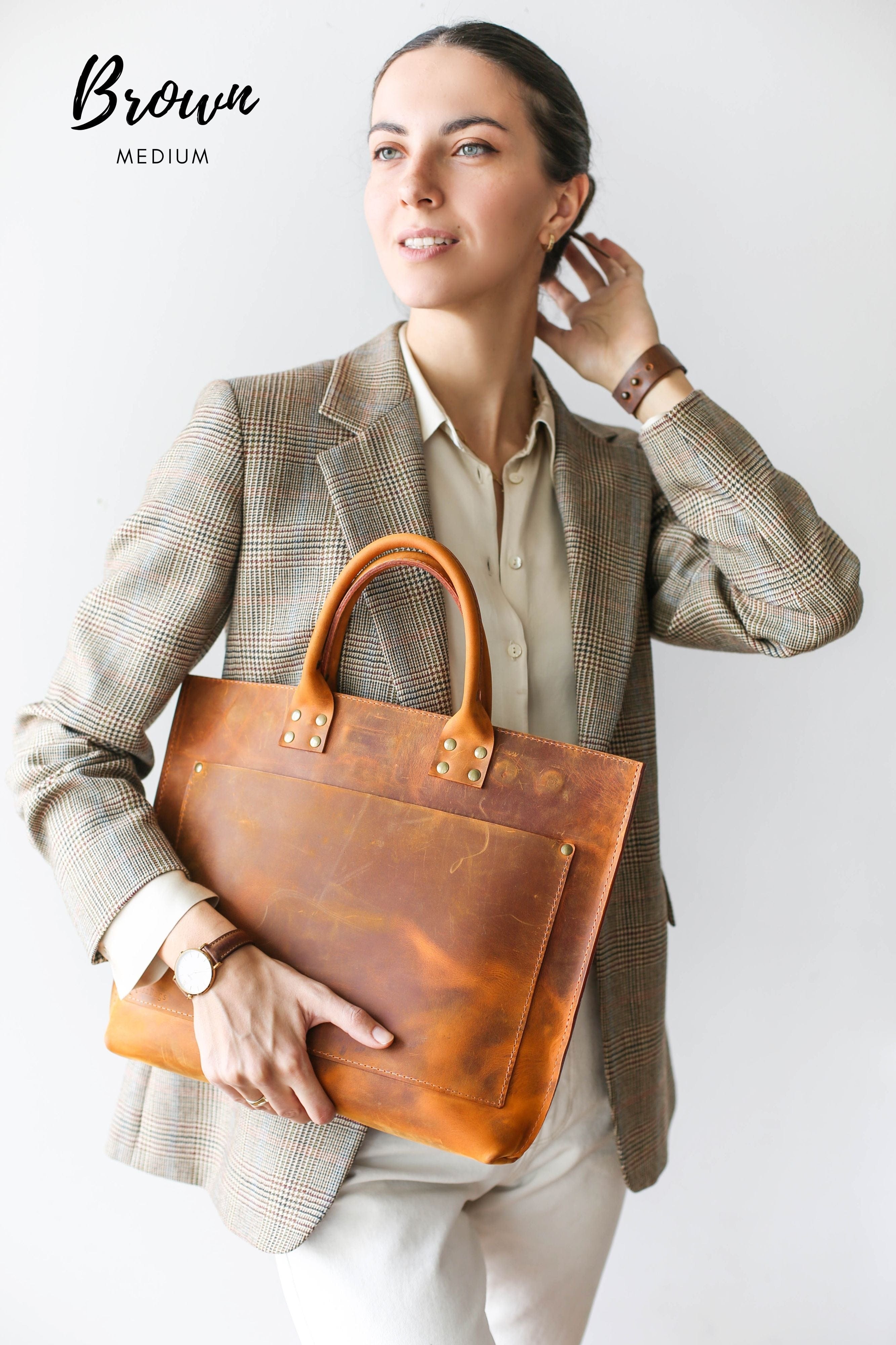 leather laptop purse