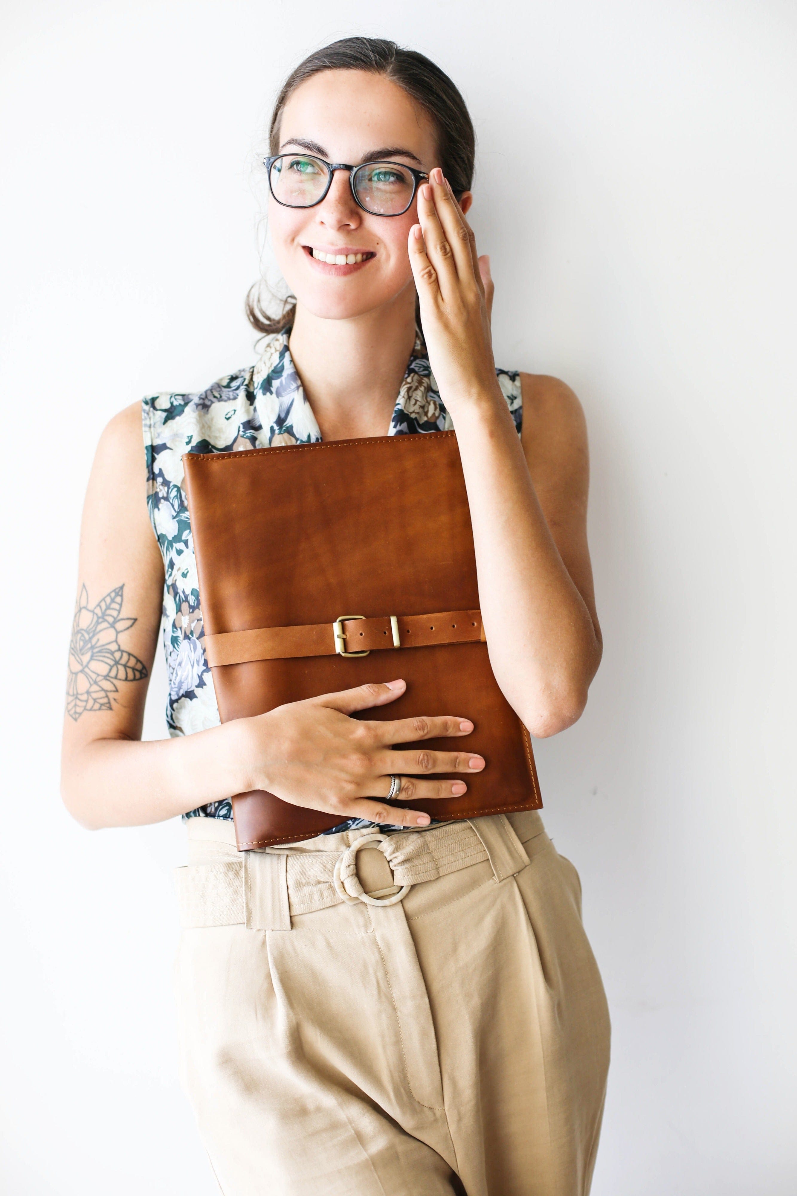 Stylish leather laptop case