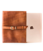 Brown leather laptop case