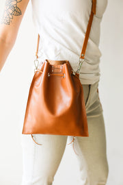 Stylish Leather Bucket Bag