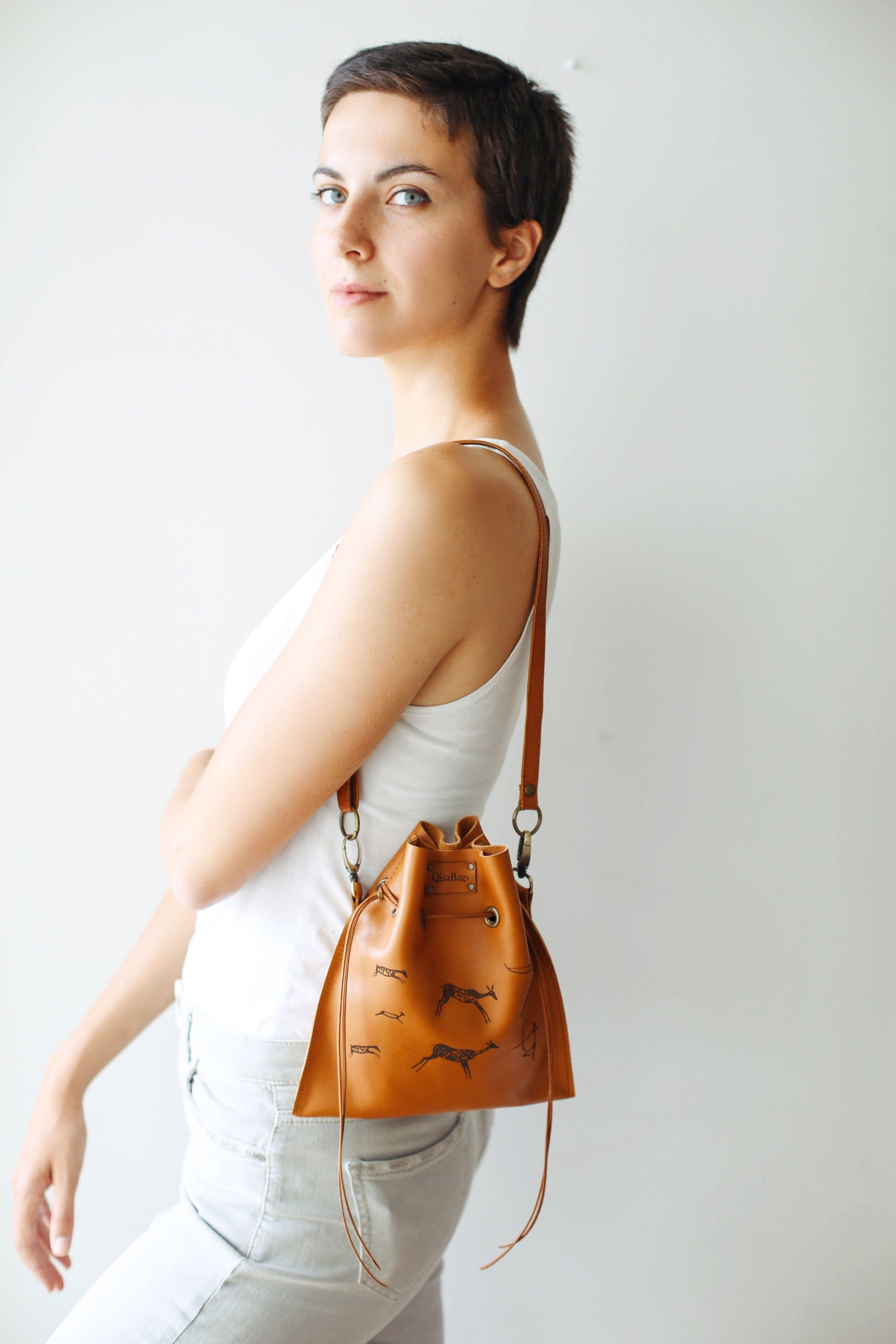 handmade leather crossbody bag